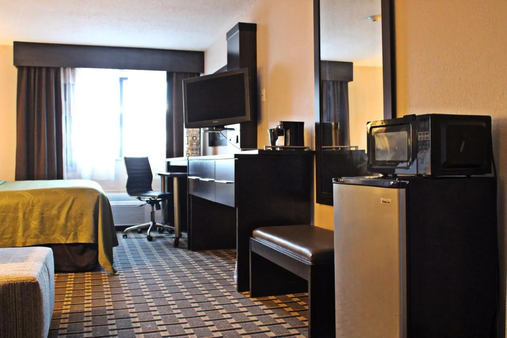 minibar, TV/Entertainment Center in Quality Inn & Suites Detroit Metro Airport