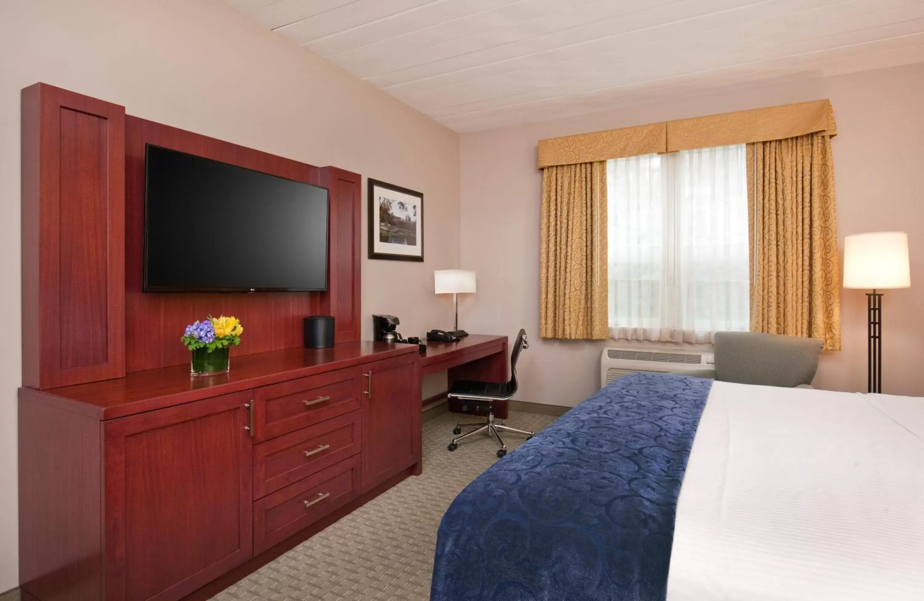 Bedroom, TV/Entertainment Center in The Wylie Inn and Conference Center at Endicott College