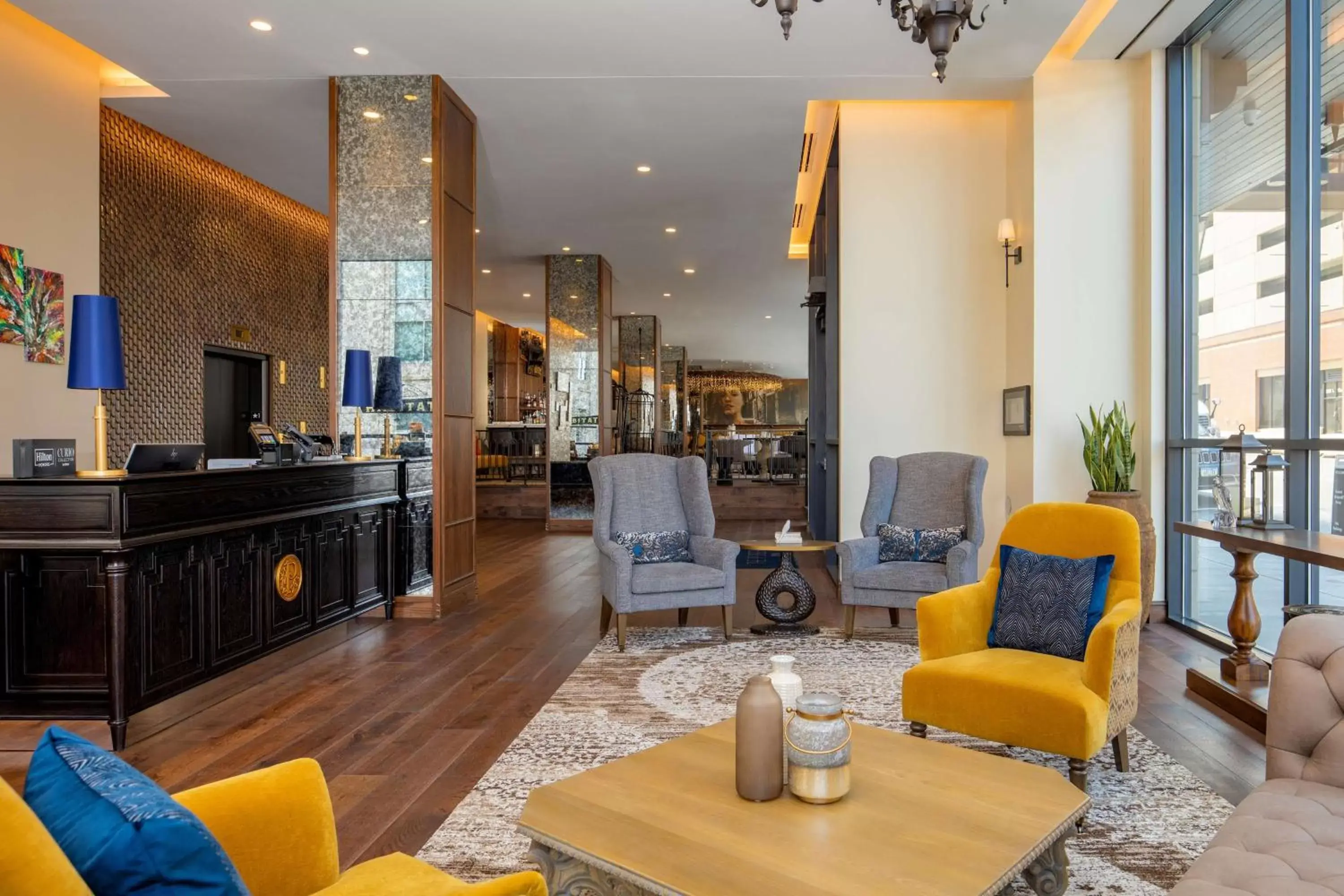 Lobby or reception in The Peregrine Omaha Downtown Curio Collection By Hilton Lobby or reception in The Peregrine Omaha Downtown Curio Collection By Hilton