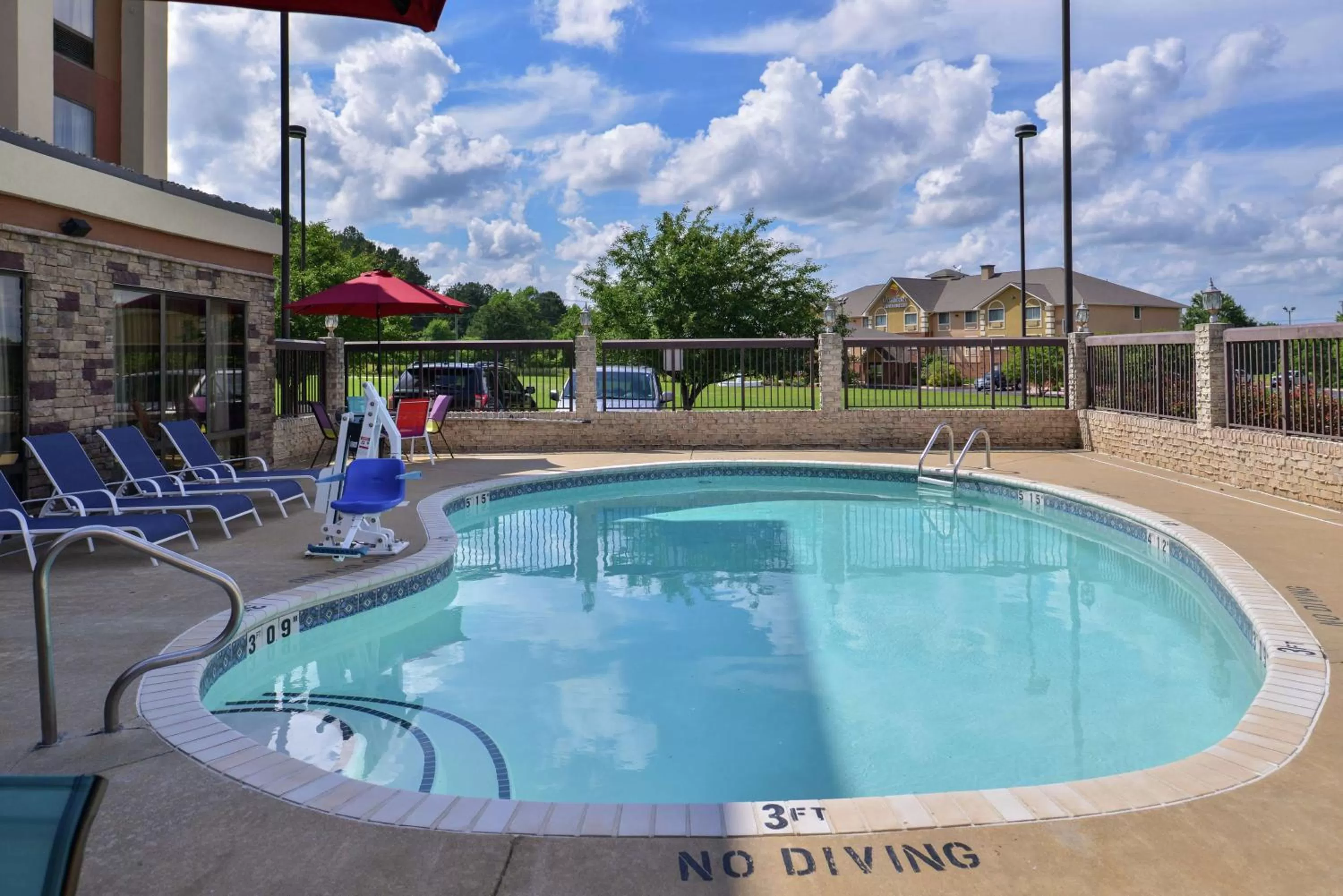 Pool view in Hampton Inn South Hill