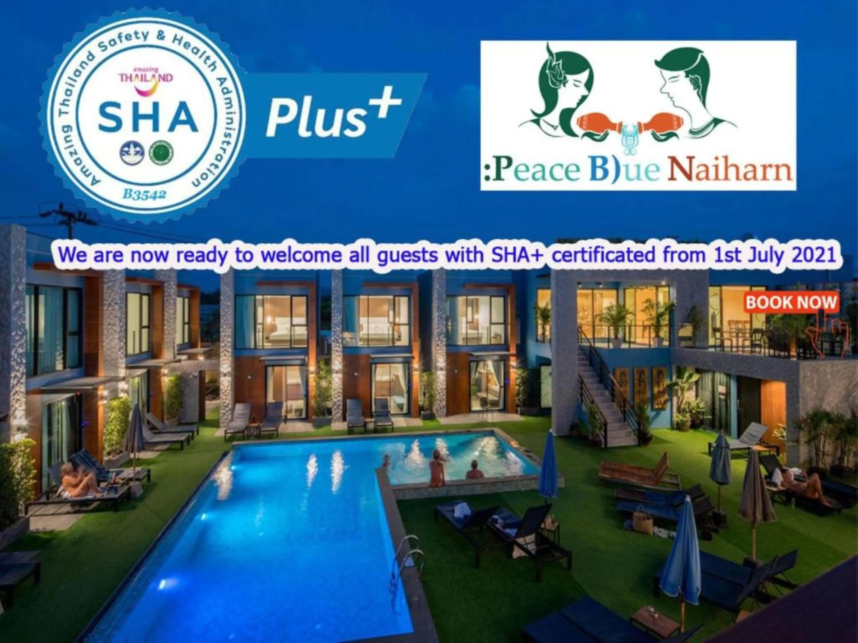 Property building in Peace Blue Naiharn Naturist Resort Phuket SHA Extra Plus