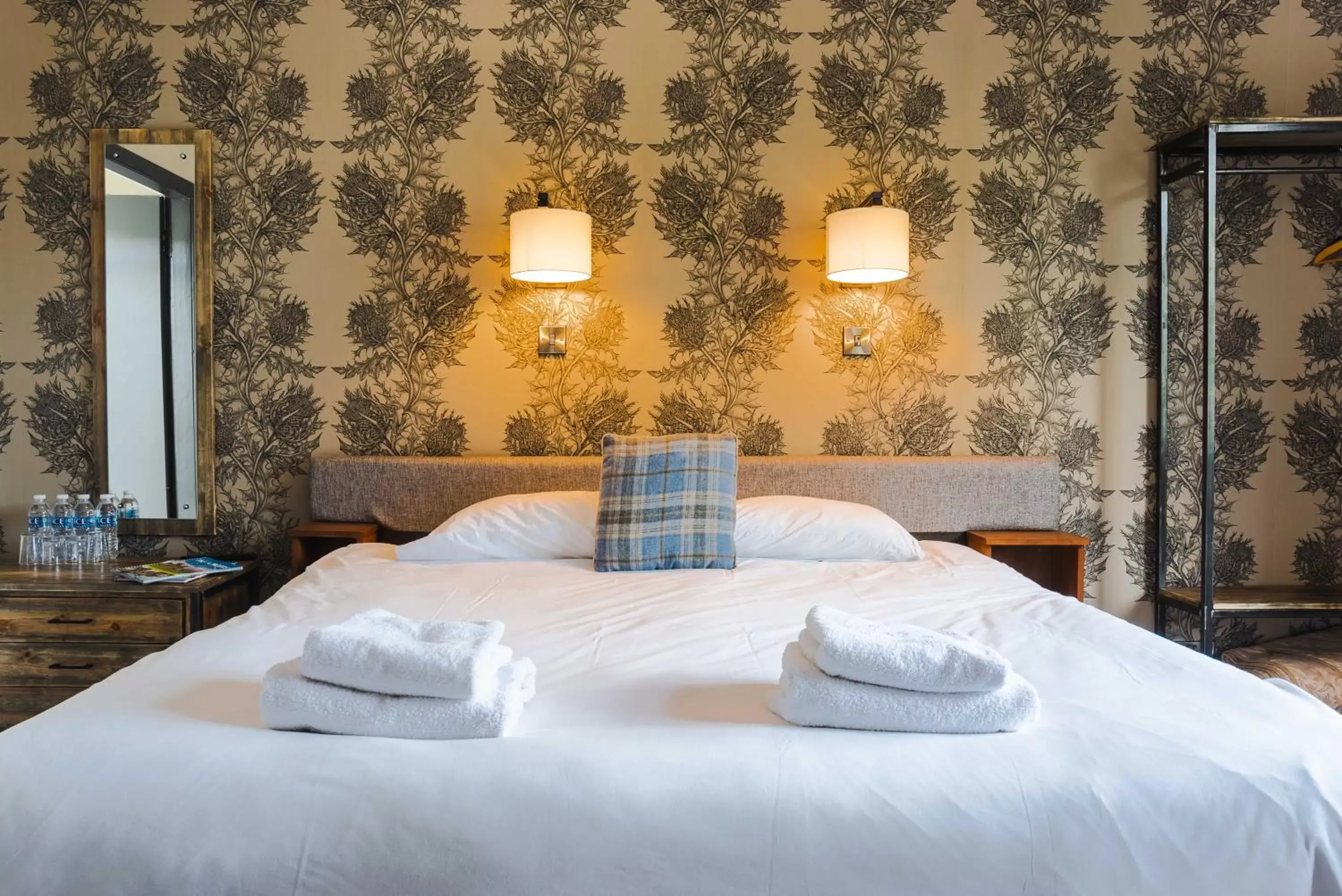 Bed in Traquair Arms Hotel