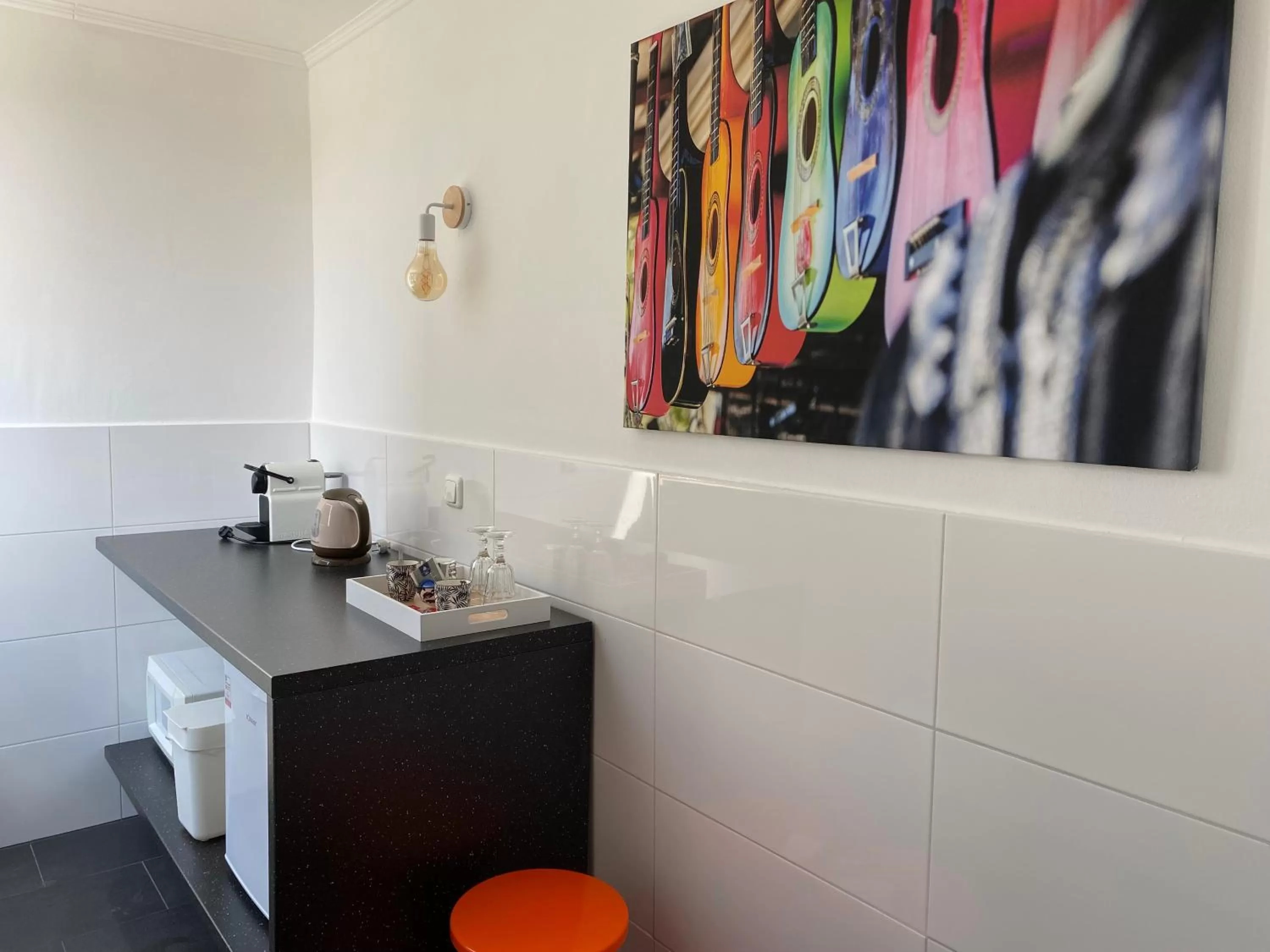 Kitchen or kitchenette in Hotel am Hafen