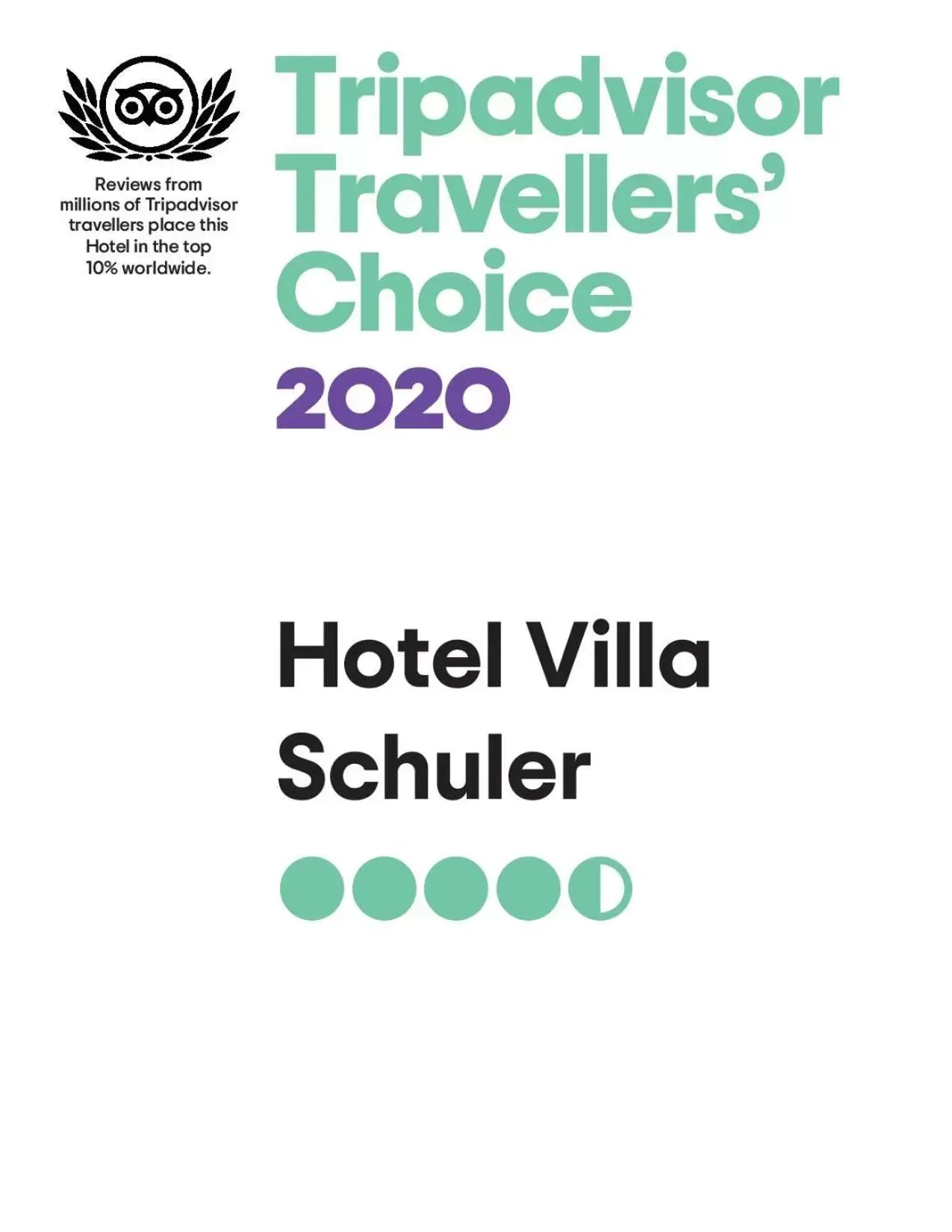 Certificate/Award in Hotel Villa Schuler