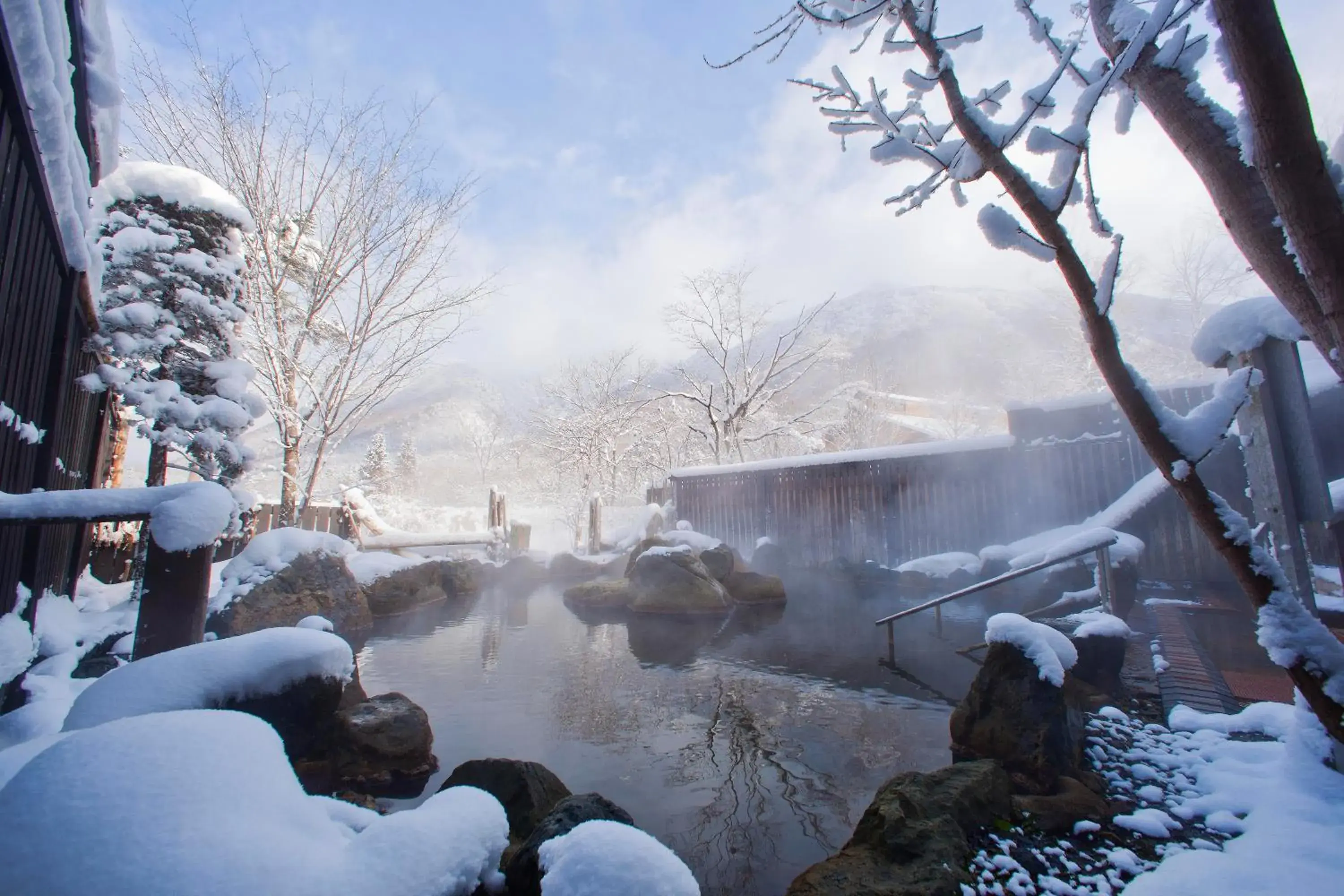 Public Bath, Winter in Okuhida Hot spring Miyama Ouan