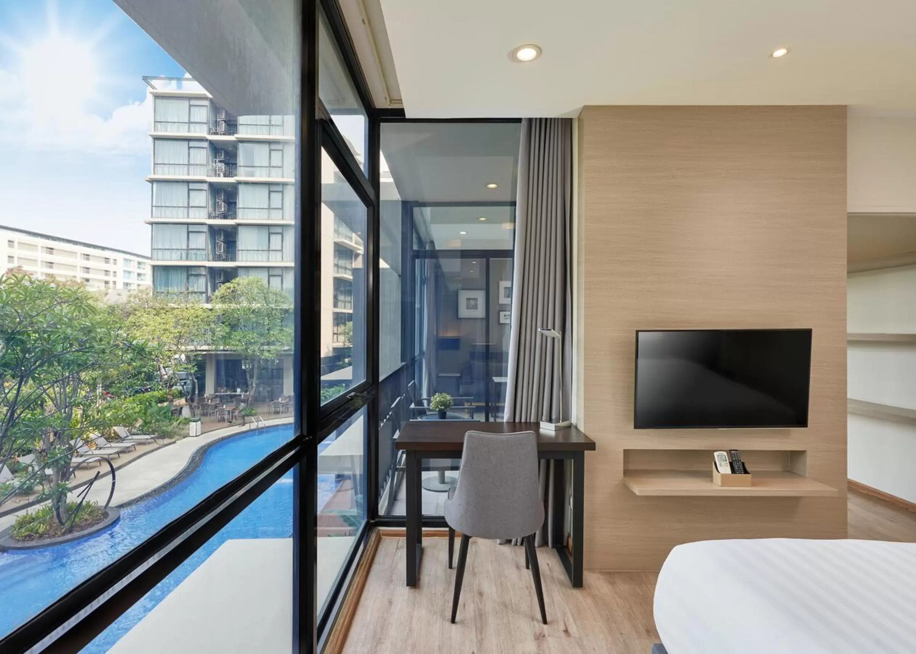 Bedroom, Pool View in Altera Hotel and Residence by At Mind