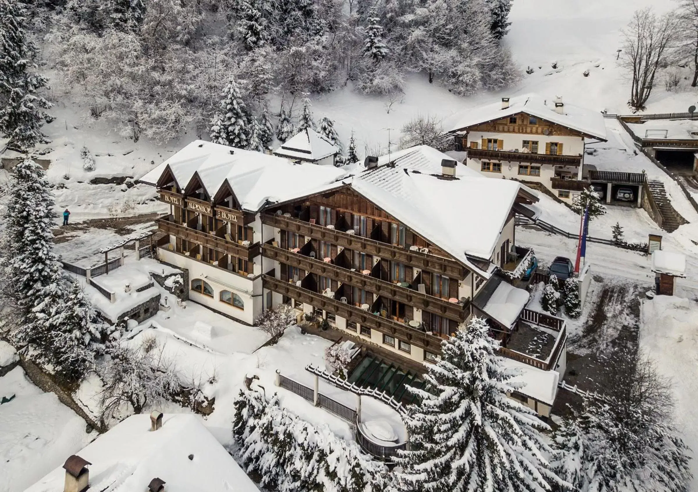 Property building, Winter in Hotel Alpenhof