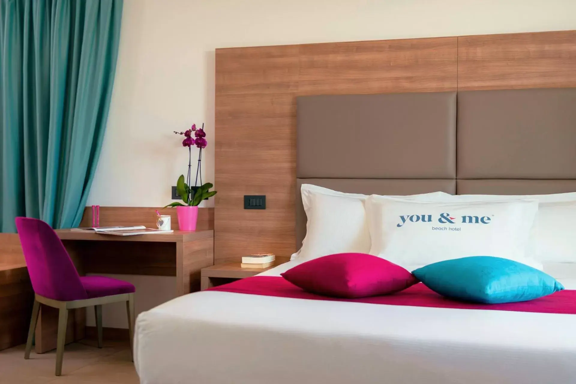 Bed in You & Me Beach Hotel