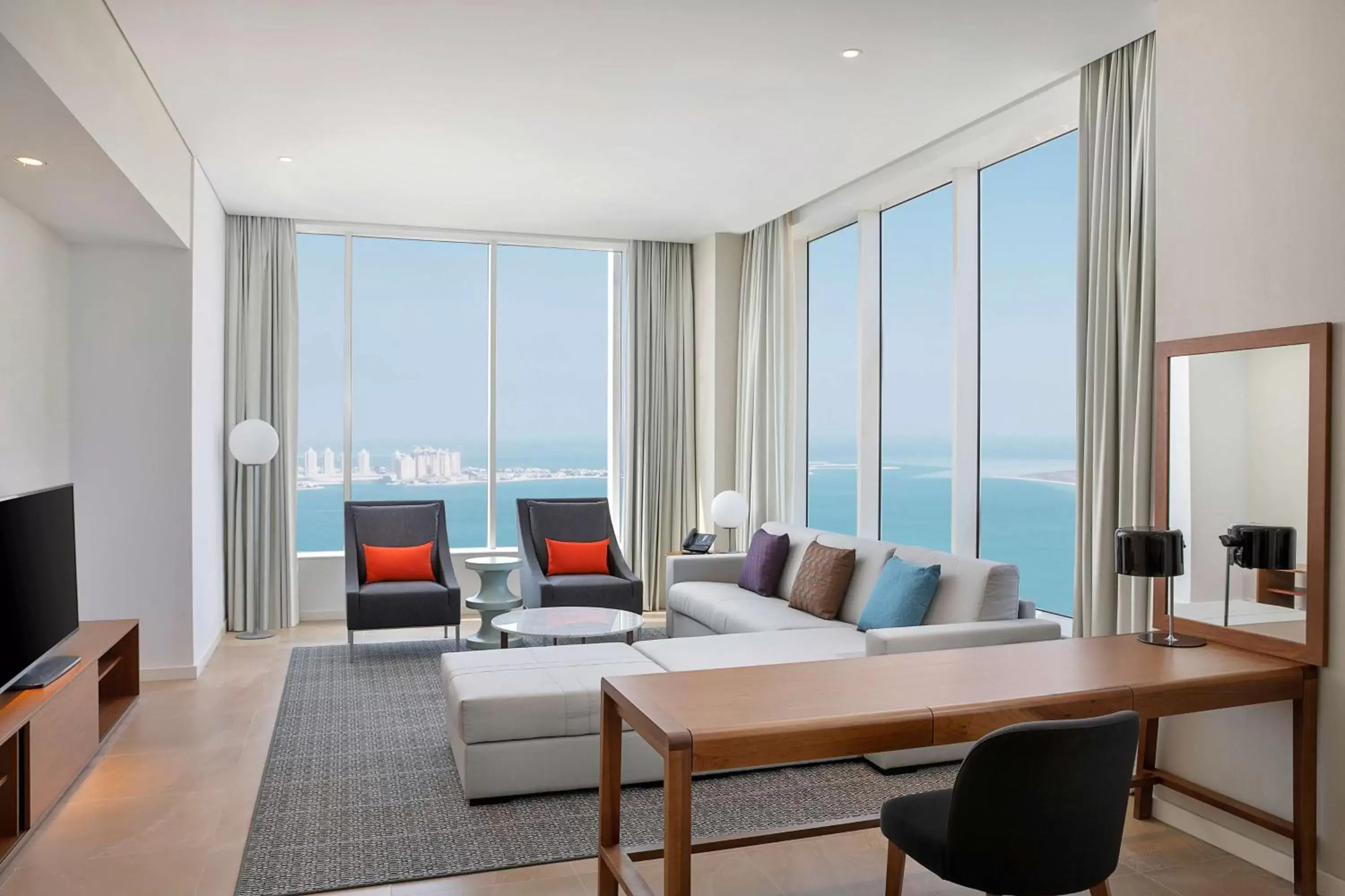 Living room in Aleph Doha Residences, Curio Collection By Hilton Living room in Aleph Doha Residences, Curio Collection By Hilton
