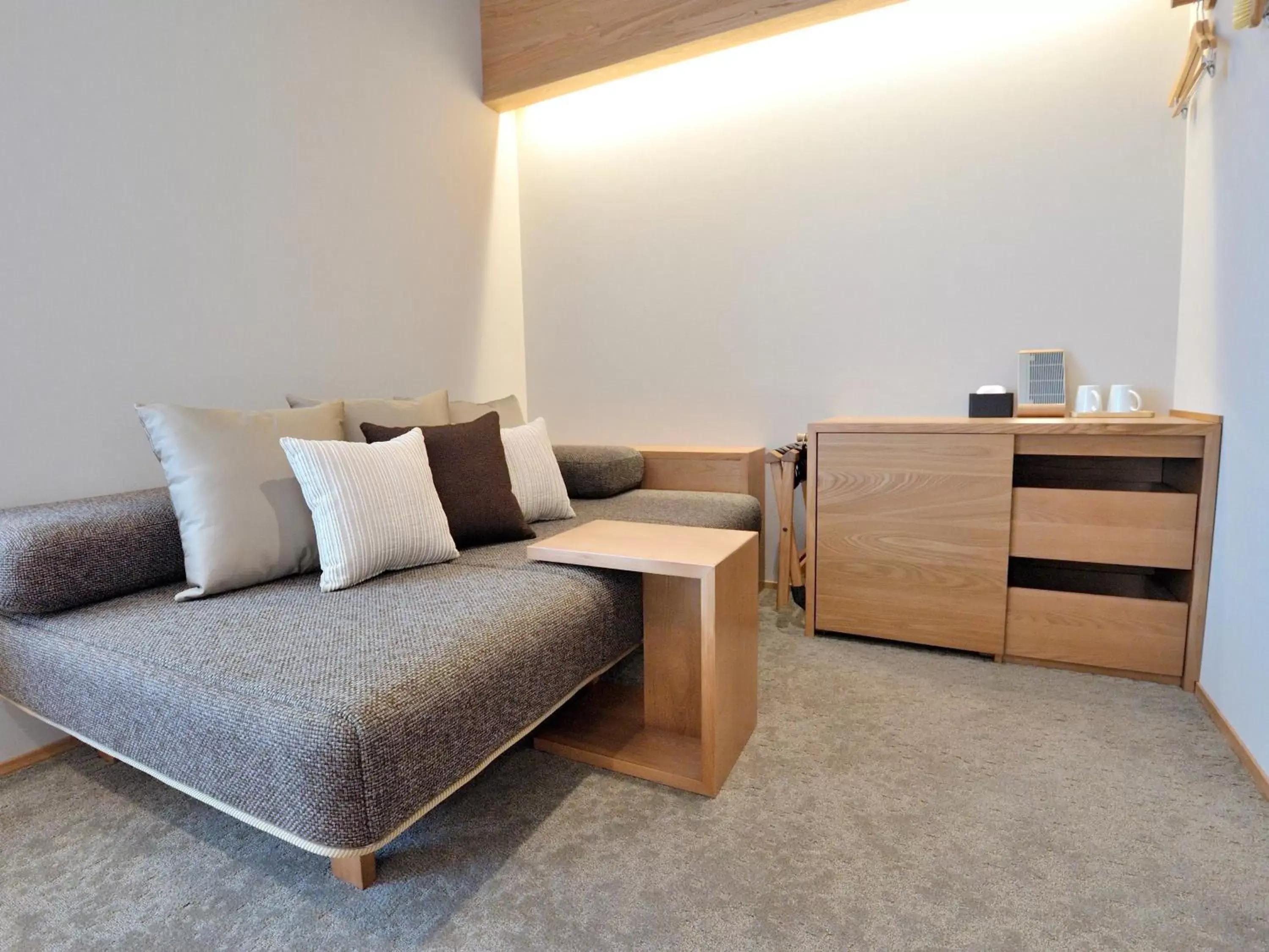 Photo of the whole room, Seating Area in hotel androoms Osaka Hommachi