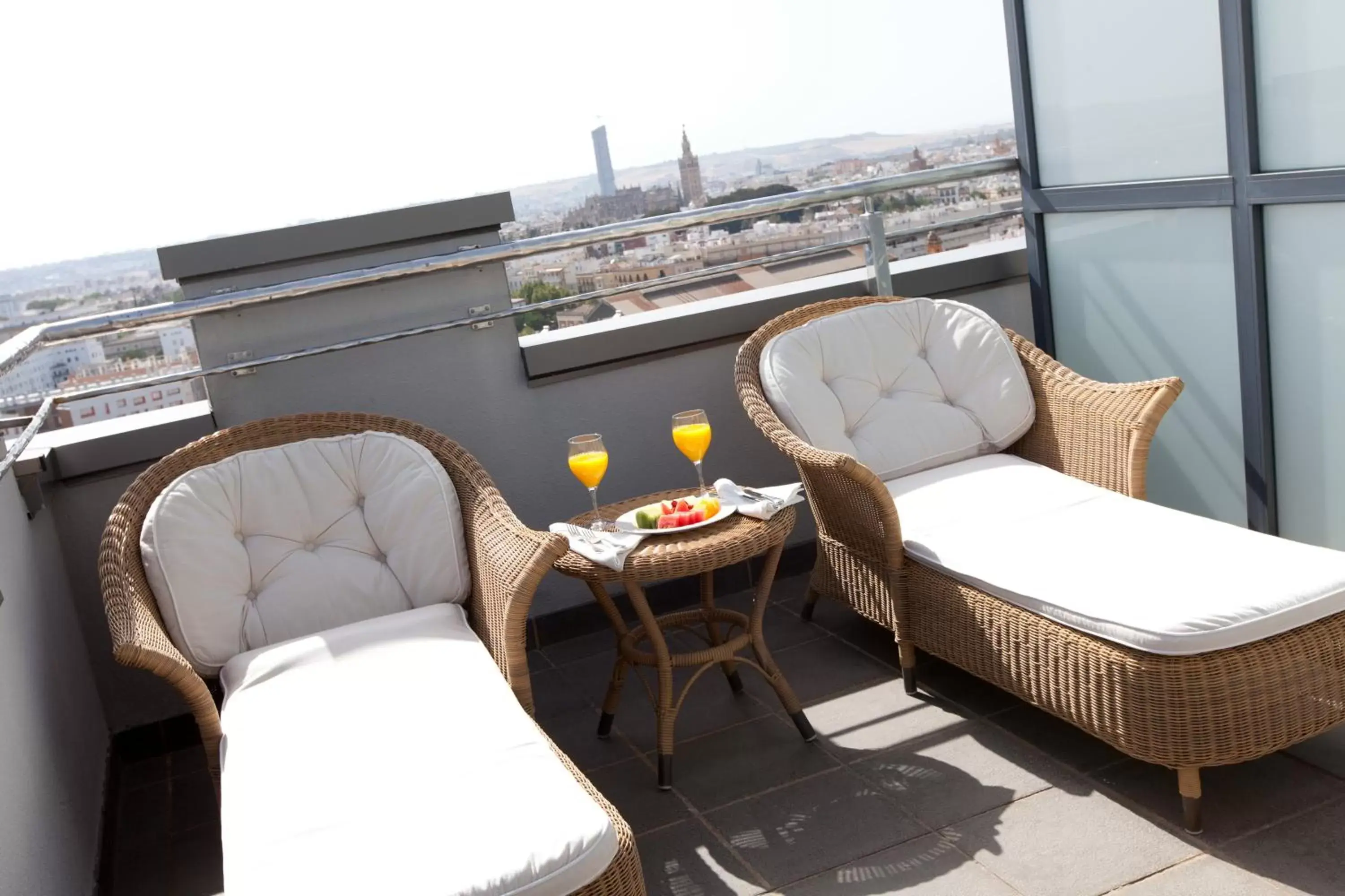 Balcony/Terrace, Seating Area in Hotel Sevilla Center