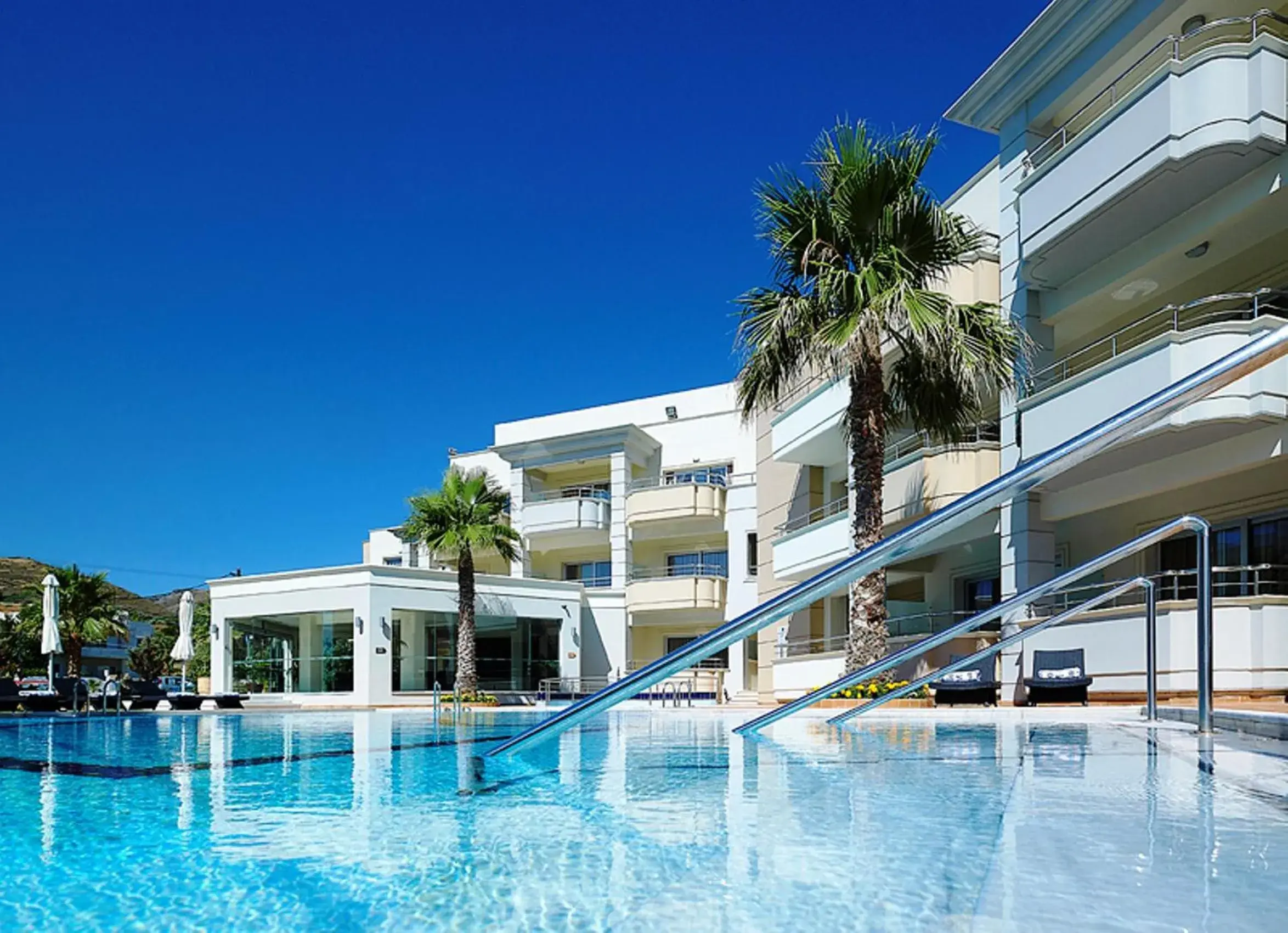 Night, Swimming Pool in Molos Bay