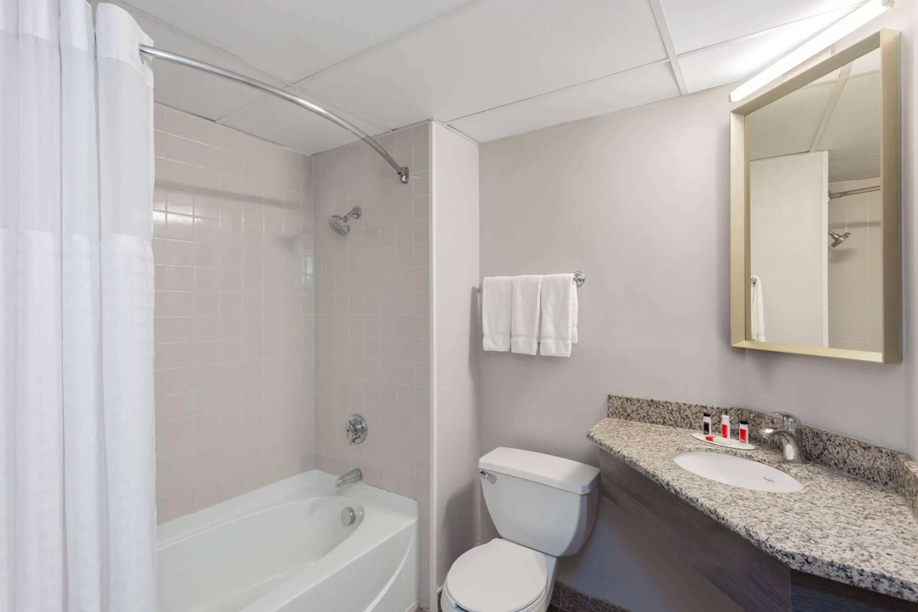 Bathroom in Ramada by Wyndham Hartford North - Bradley Airport