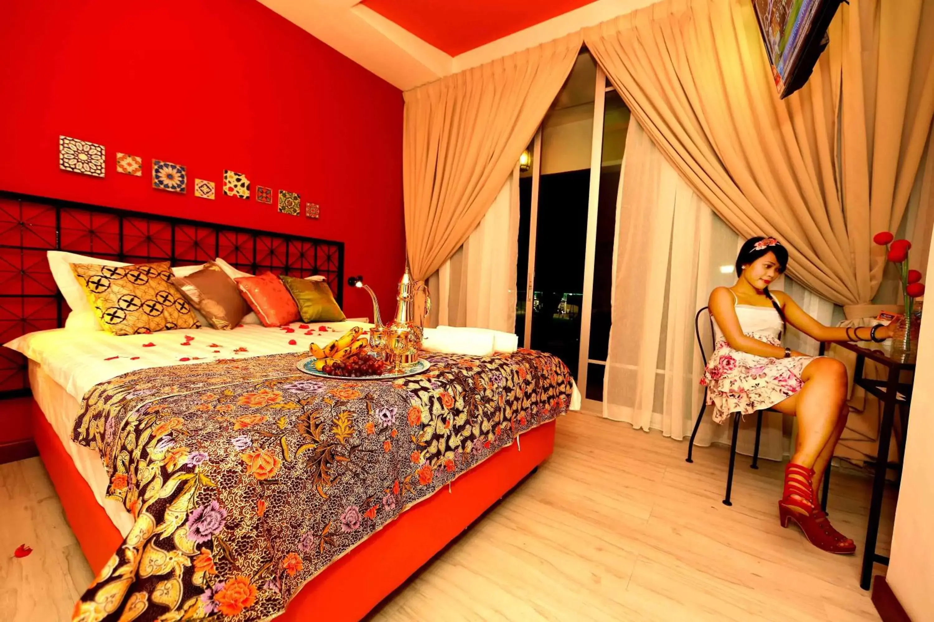 Photo of the whole room, Bed in Langit Langi Hotel @ Port Dickson