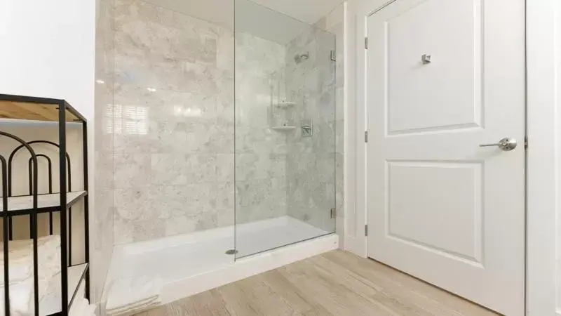 Bathroom in Harbourtown Suites on Plymouth Harbor