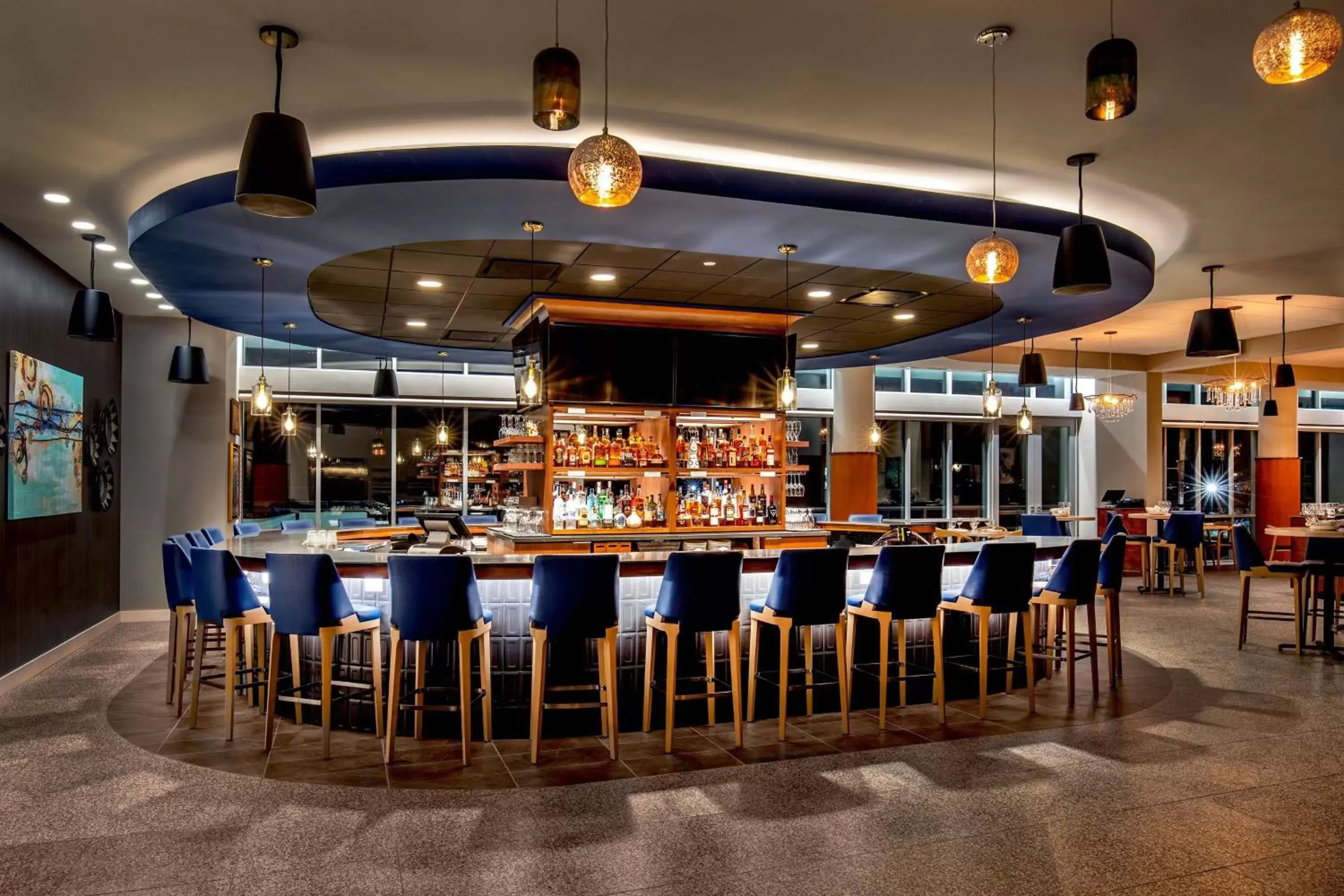 Restaurant/places to eat, Lounge/Bar in SpringHill Suites by Marriott Boston Logan Airport Revere Beach