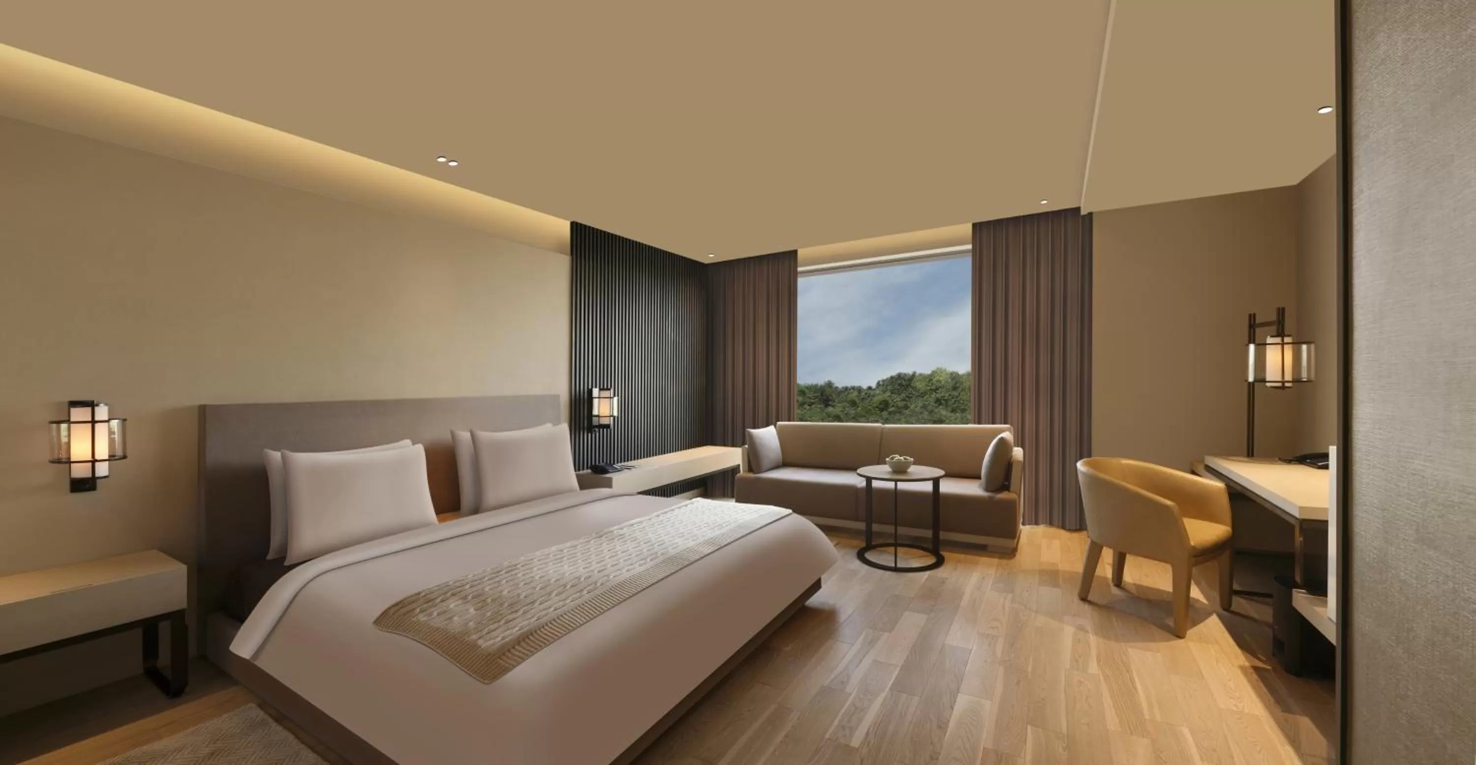 Bedroom, Bed in Roseate House New Delhi