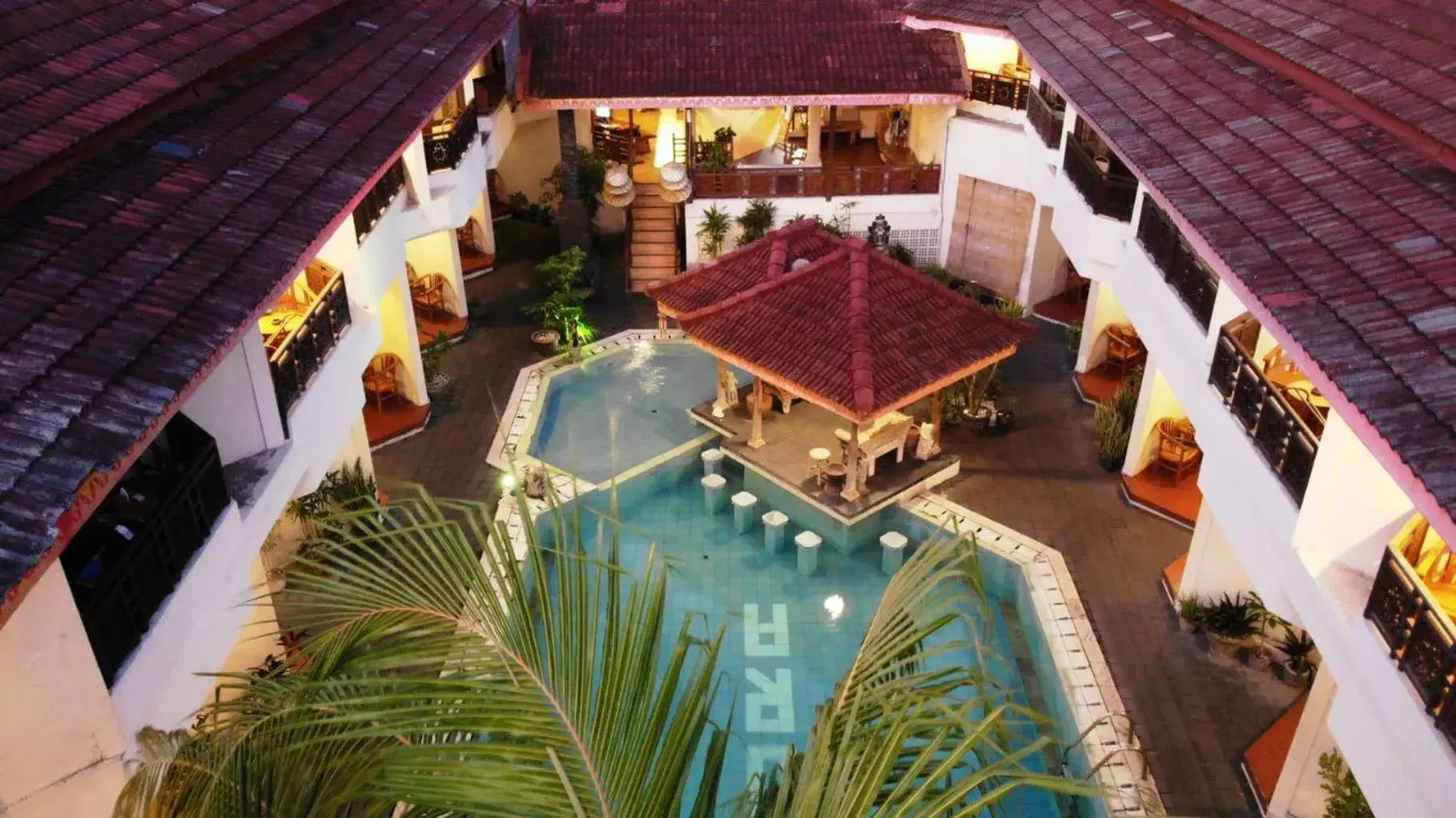 Pool view, Bird's-eye View in The Flora Kuta Bali Hotel