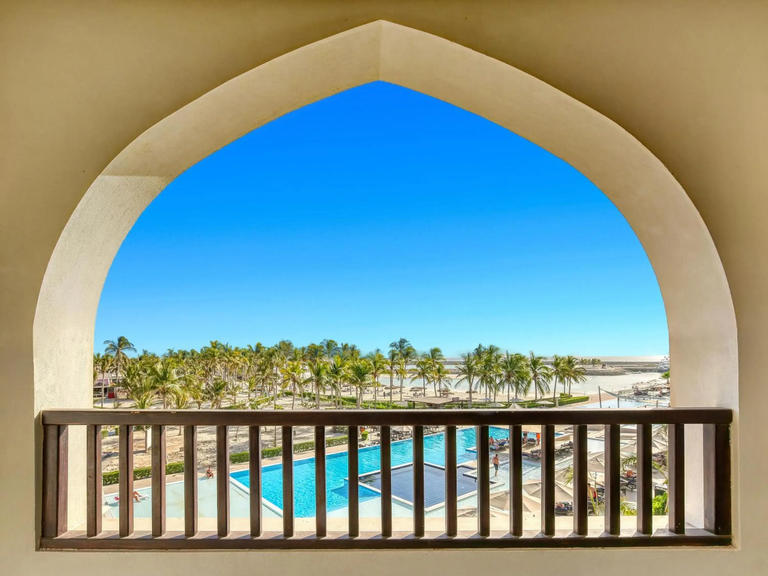 Balcony/Terrace, Pool View in Fanar Hotel & Residences