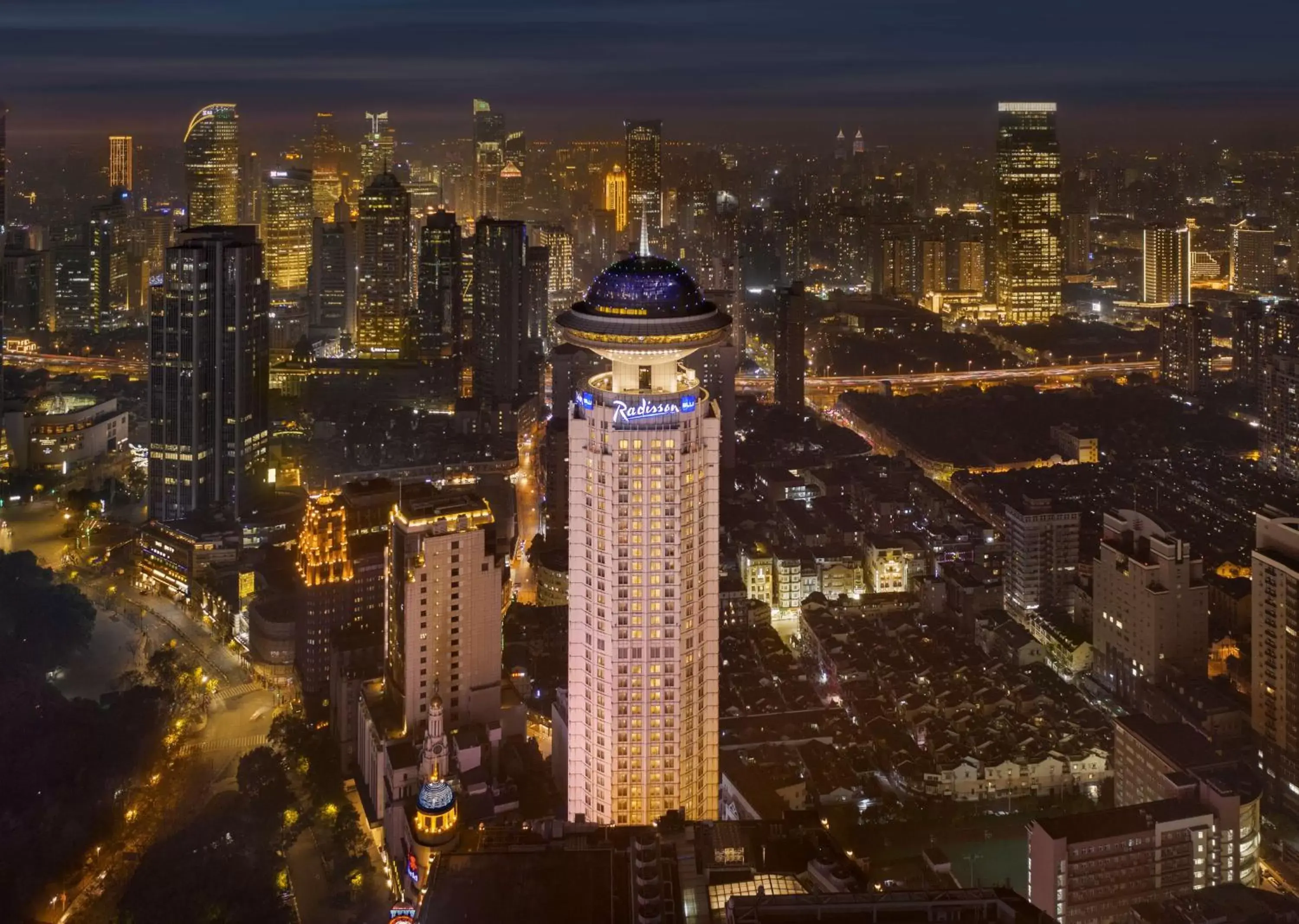 Property building, Bird's-eye View in Radisson Blu Hotel Shanghai New World