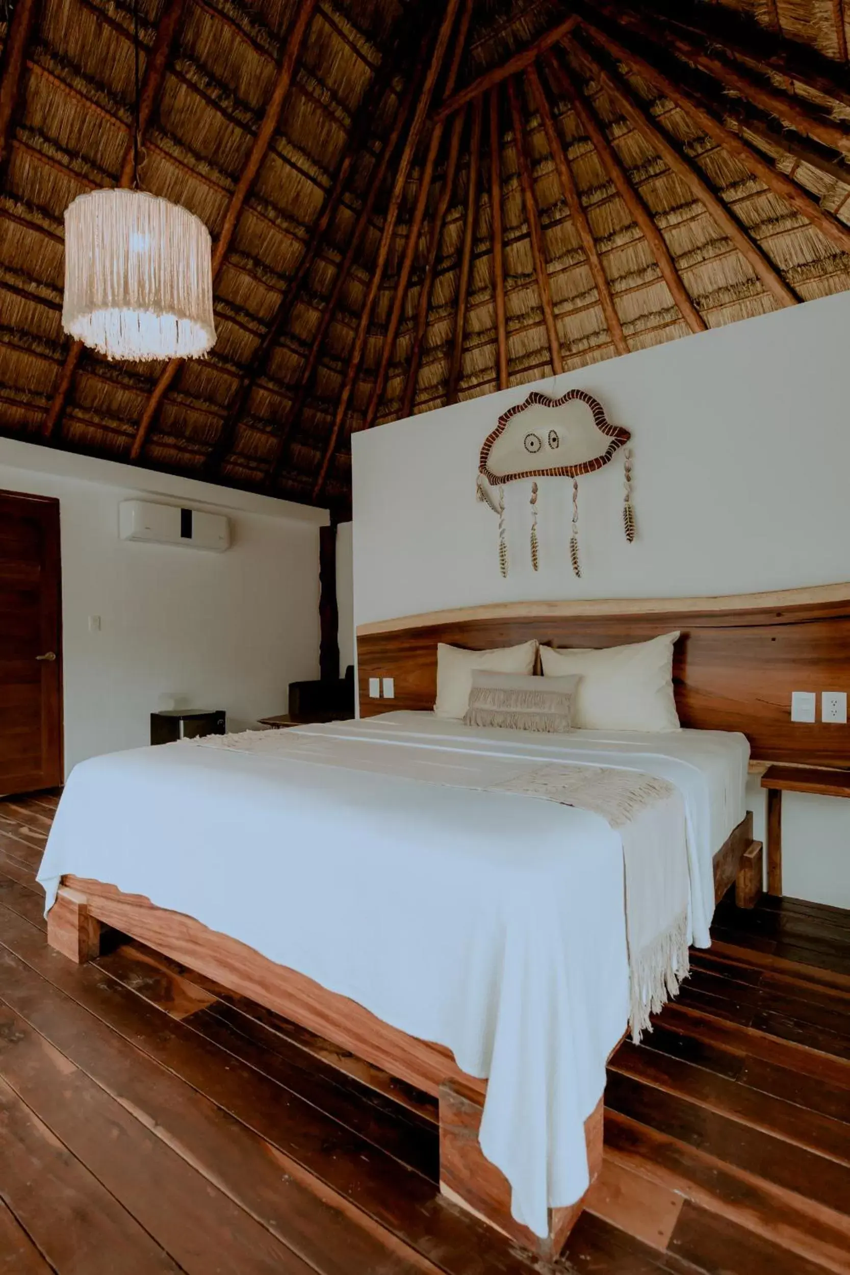 Bed in Zamna eco-lodge Tulum