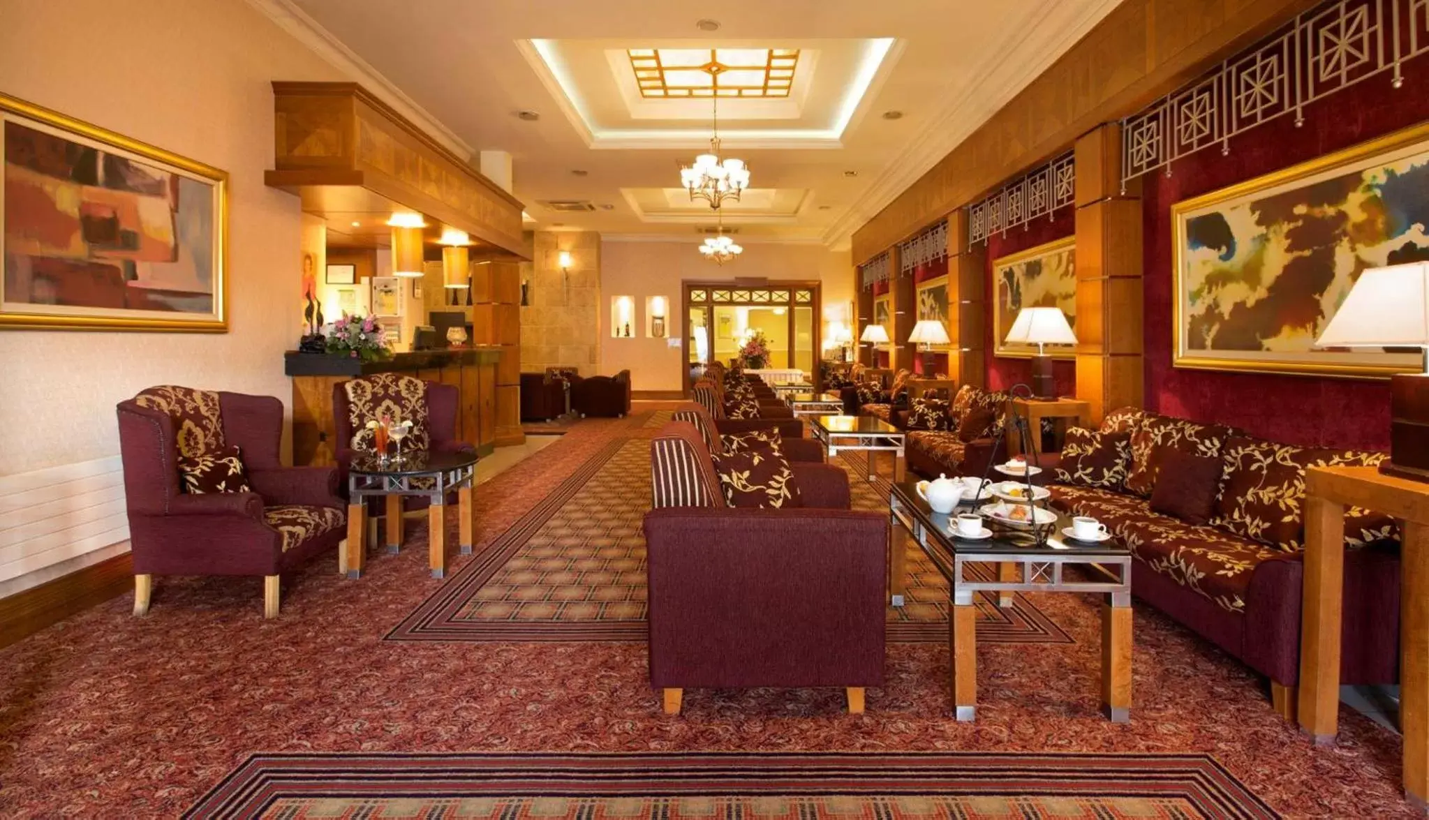 Lobby or reception, Restaurant/Places to Eat in Hamlet Court Hotel