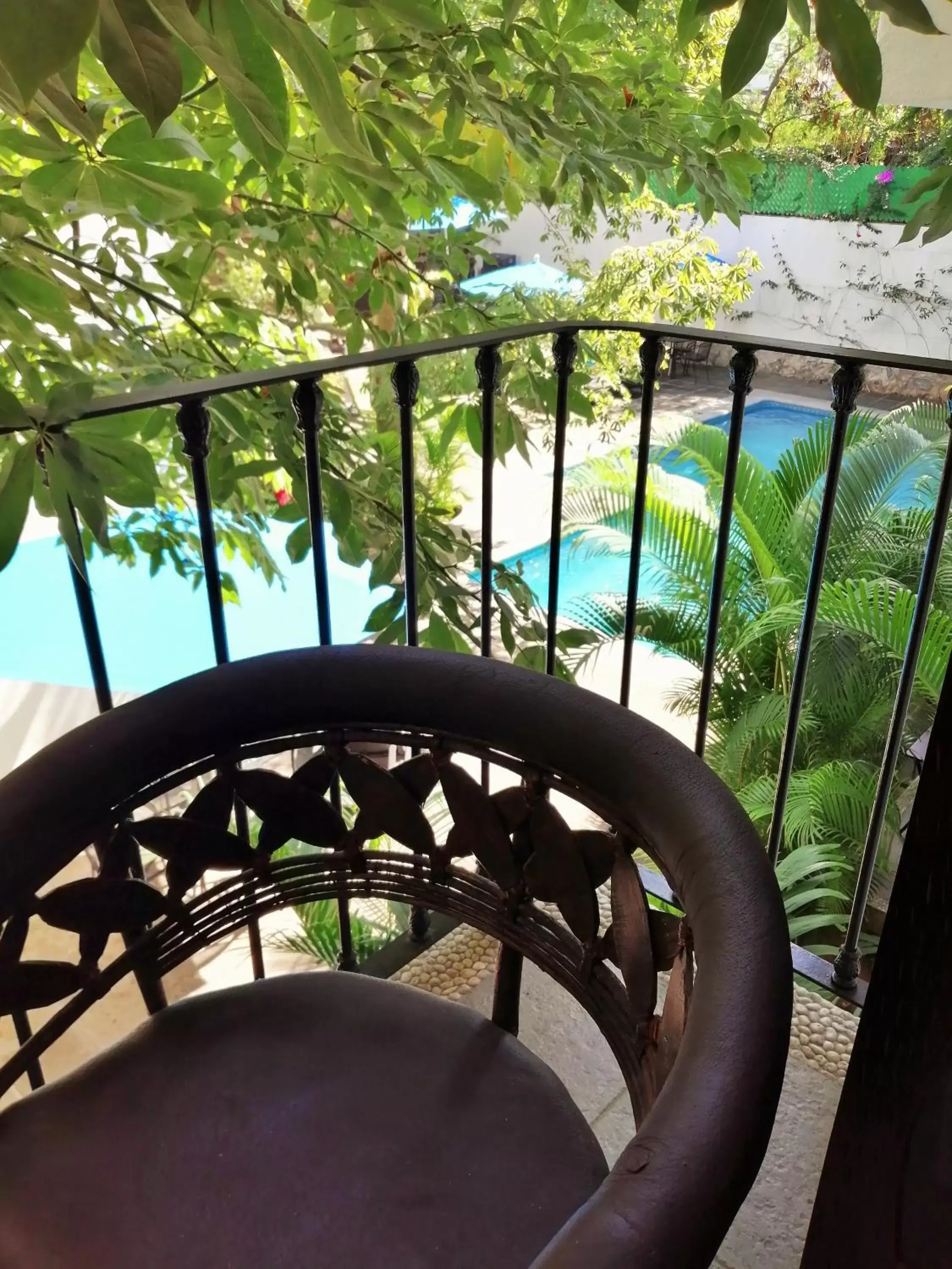 Balcony/Terrace, Pool View in Ceiba Studios