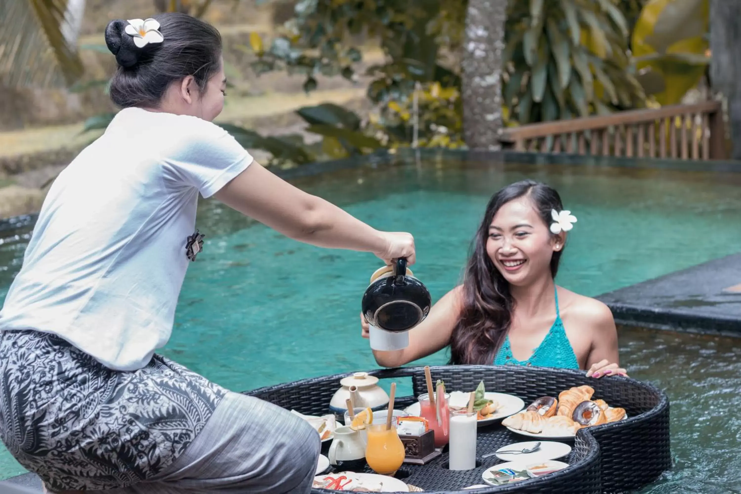 Swimming pool, Guests in KajaNe Mua at Ubud Bali