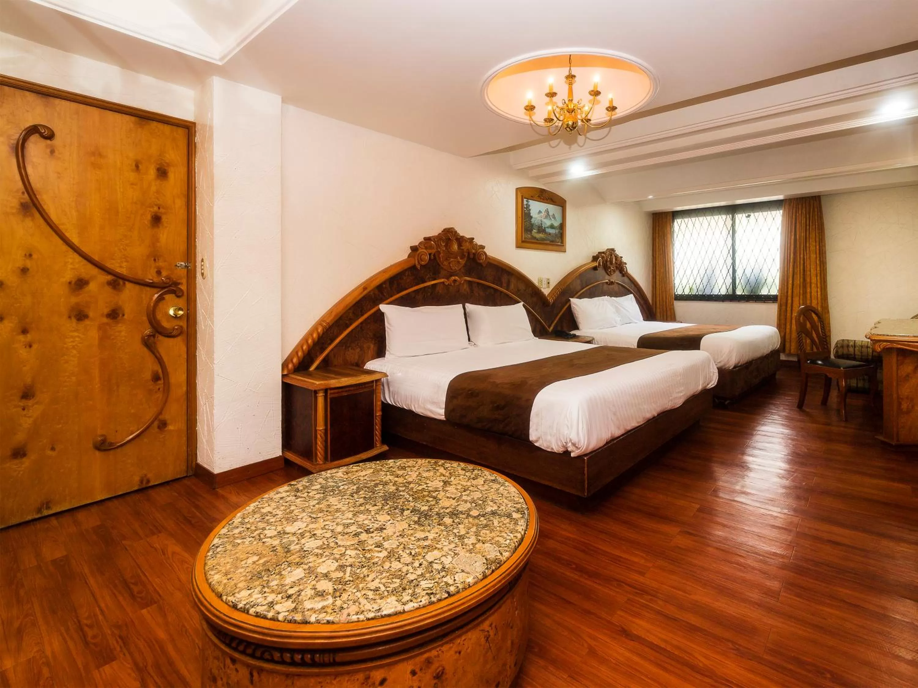 Toilet, Bed in Hotel Normandie