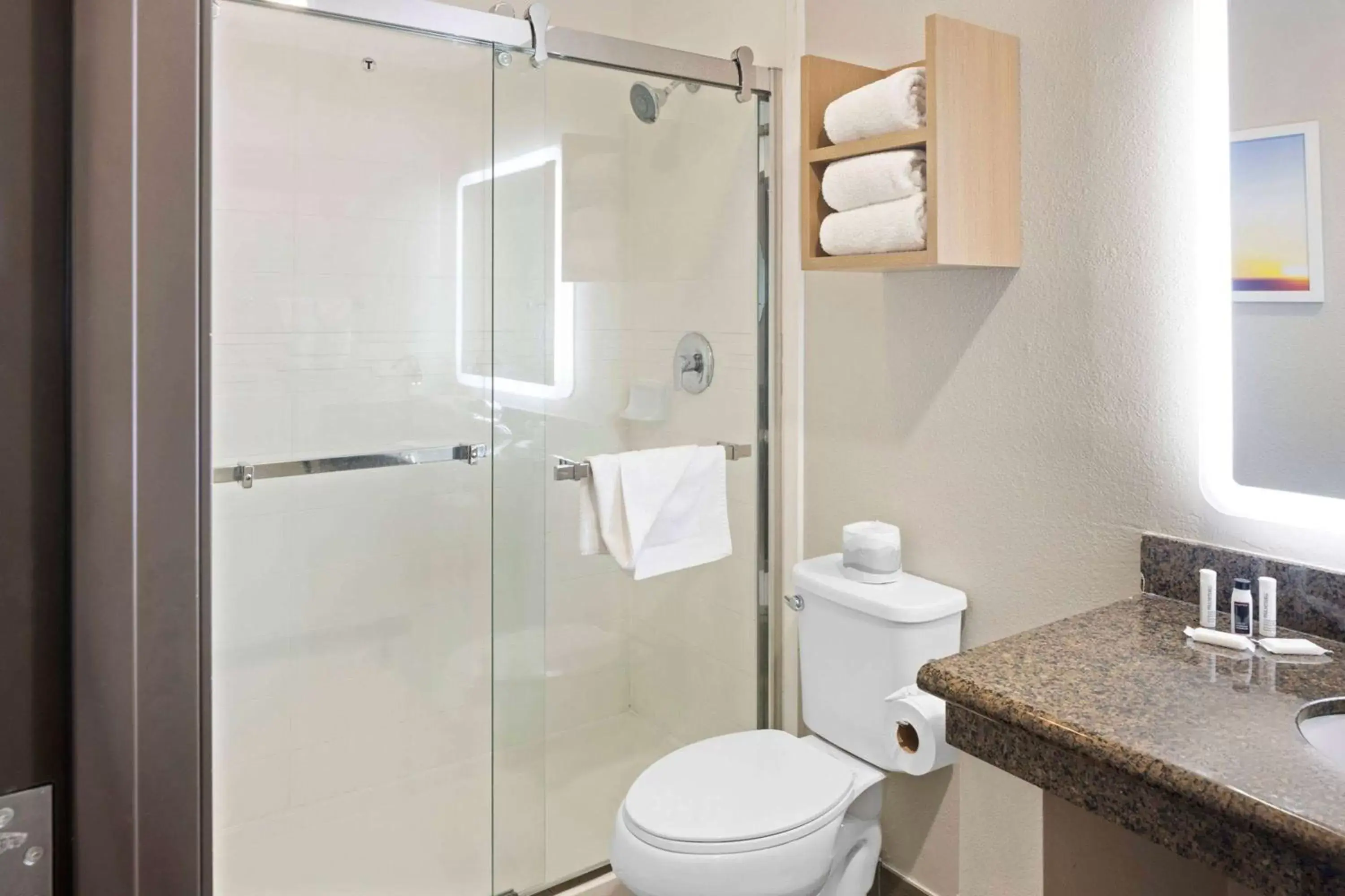 Shower, Bathroom in Days Inn by Wyndham San Diego-East/El Cajon