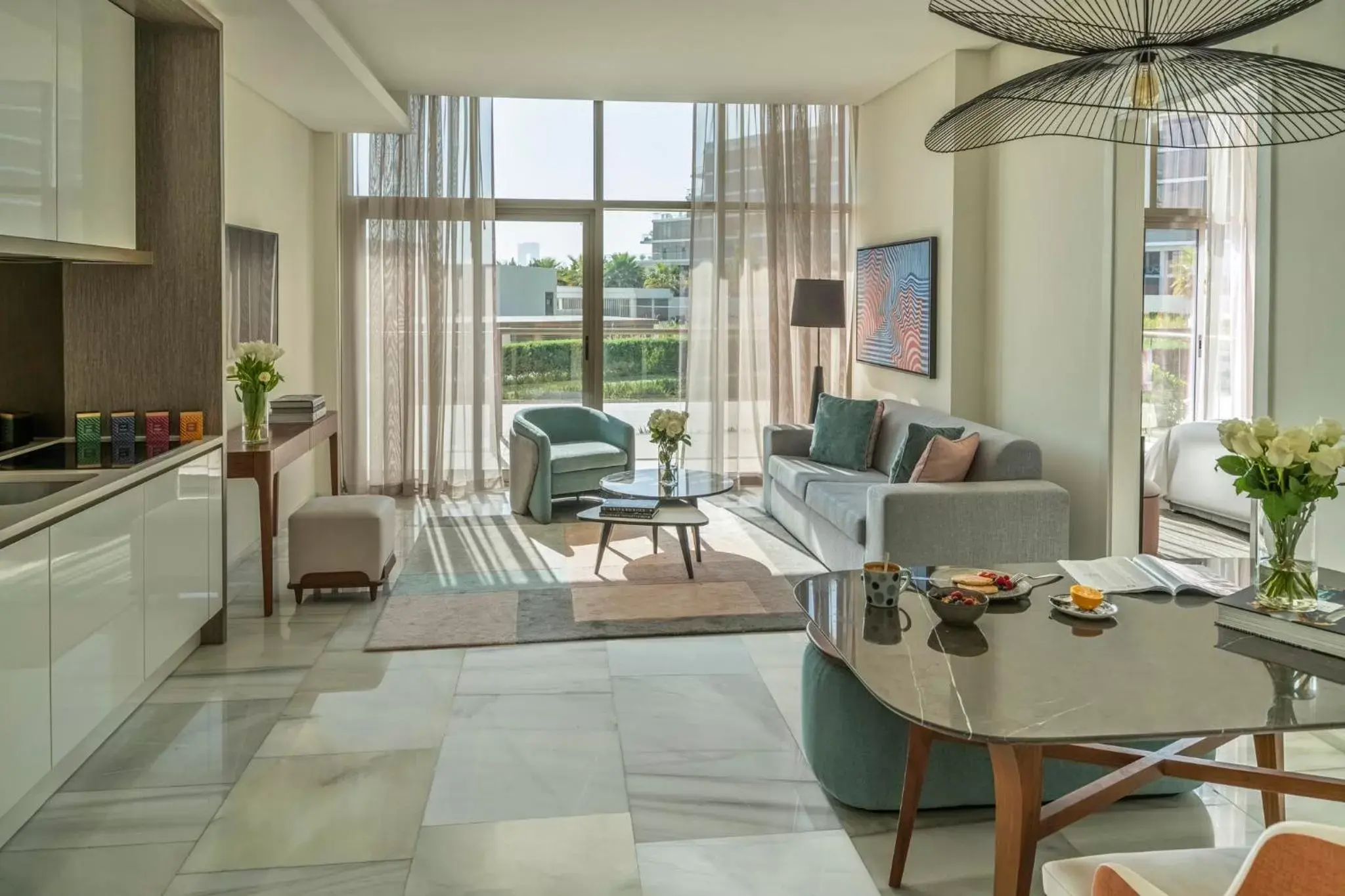 Photo of the whole room, Seating Area in Th8 Palm Dubai Beach Resort Vignette Collection, an IHG hotel
