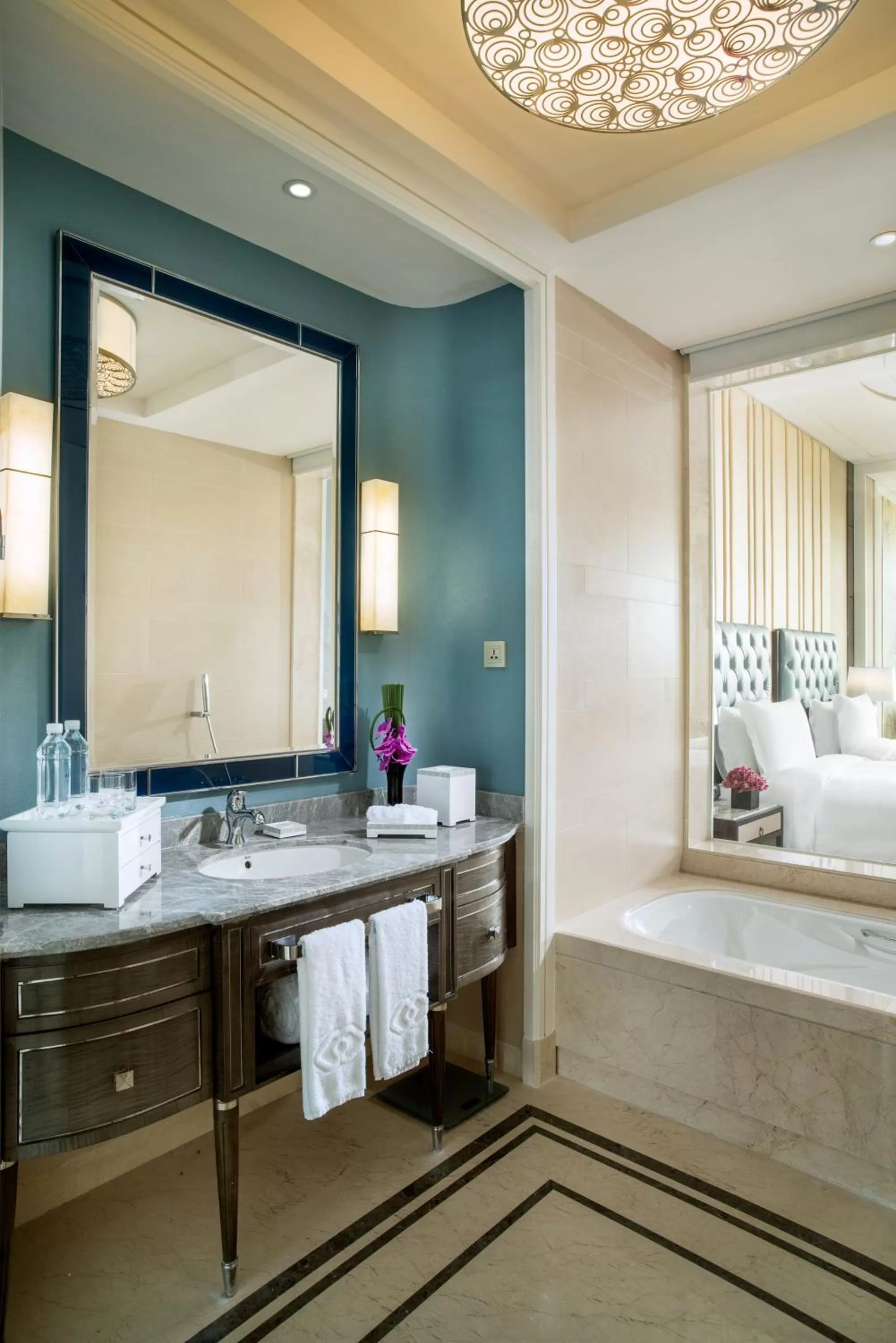 Bathroom, Bed in Sofitel Shanghai Hongqiao