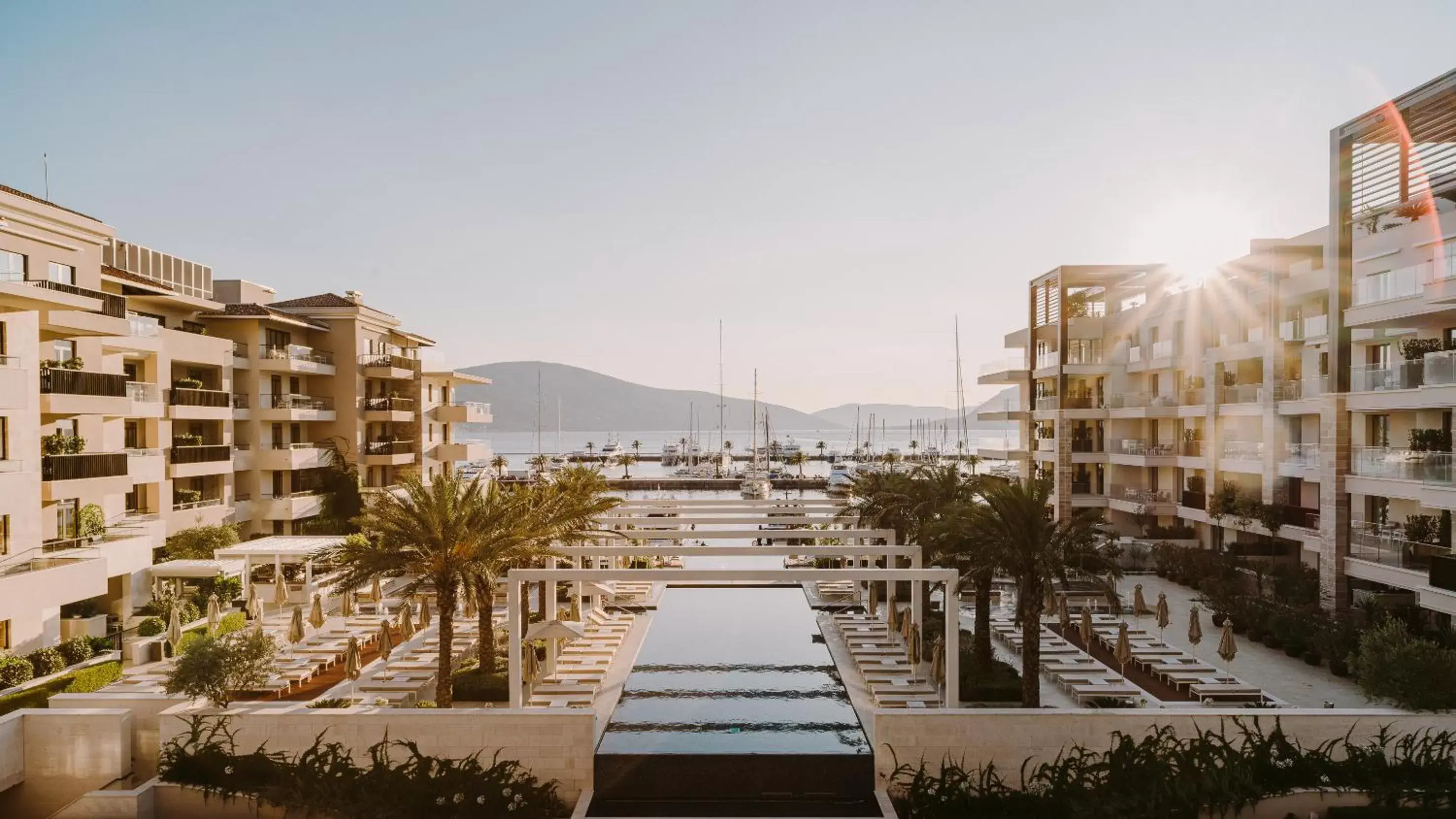 Swimming pool in Regent Porto Montenegro Swimming pool in Regent Porto Montenegro
