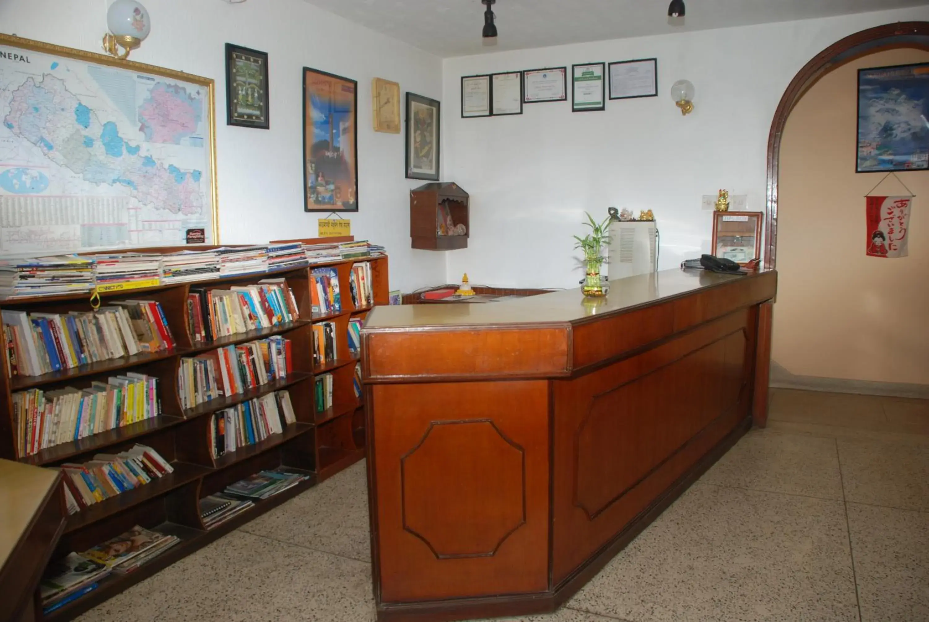 Lobby or reception, Library in Kathmandu Madhuban Guest House