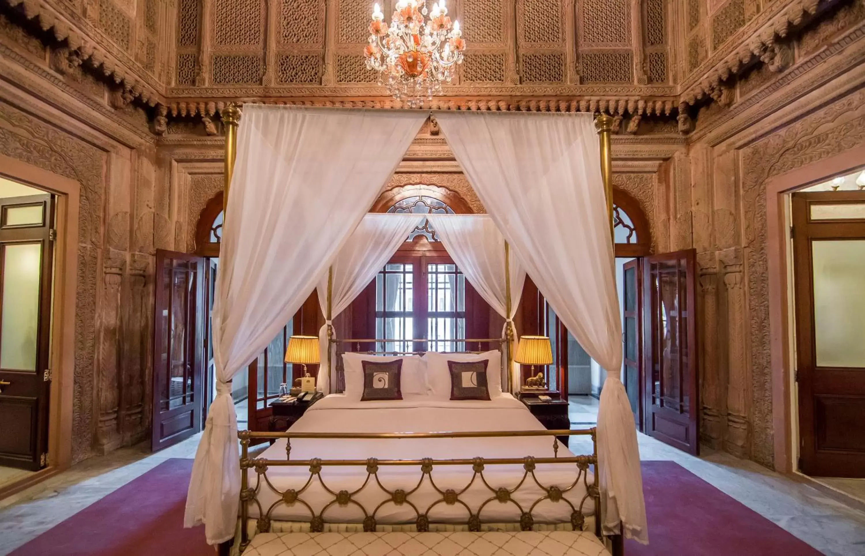 Bed in The Laxmi Niwas Palace Bed in The Laxmi Niwas Palace