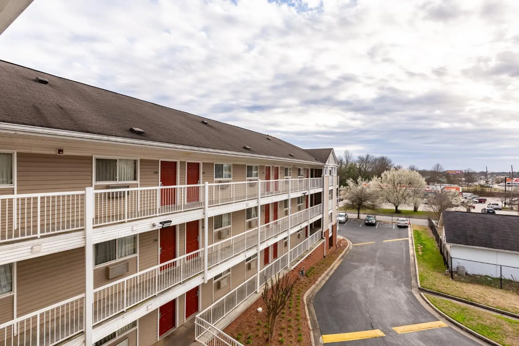 Property building in HomeTowne Studios by Red Roof Gainesville