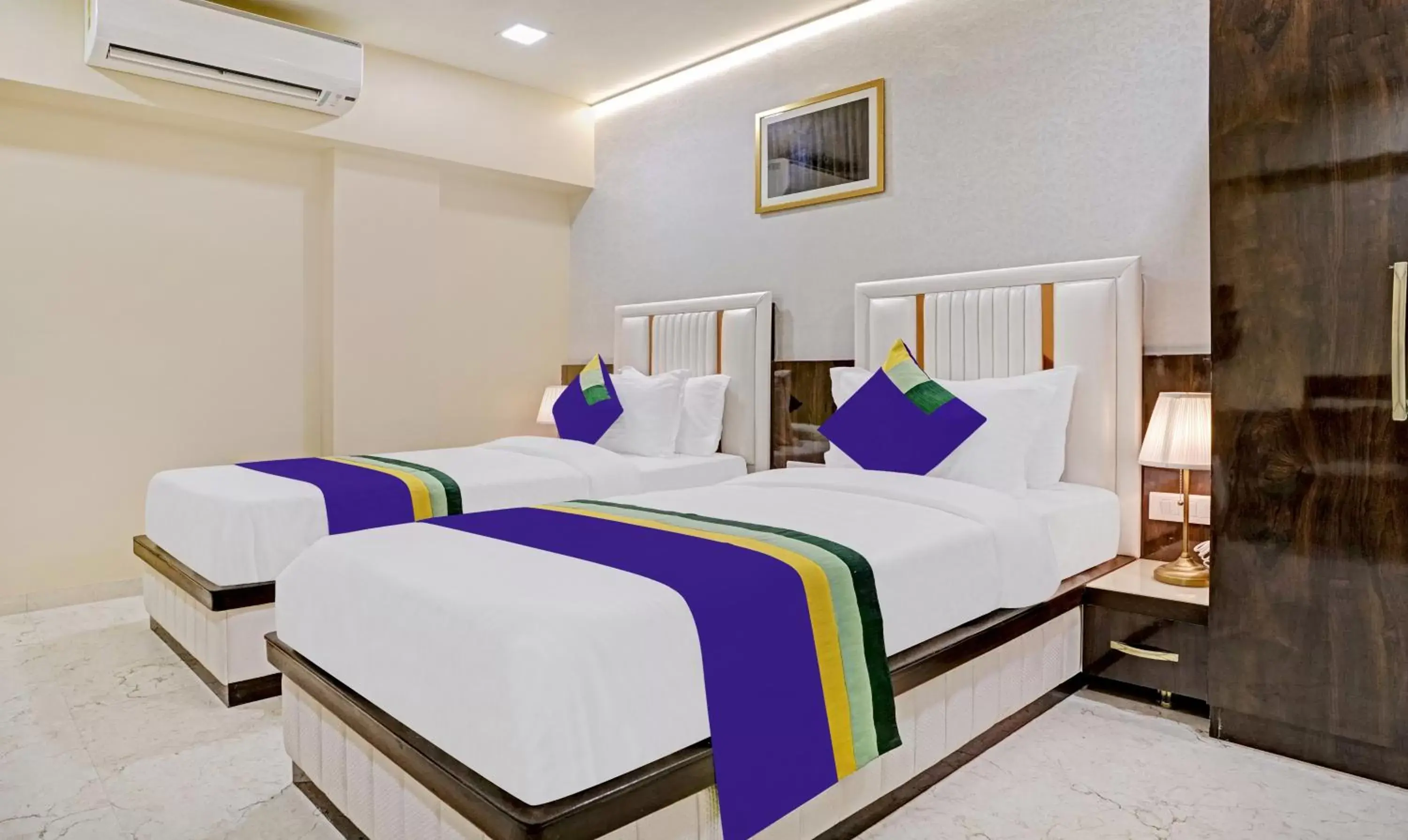 Bedroom, Bed in Treebo Premium Golden Bliss Trimurti Nagar Square Bedroom, Bed in Treebo Premium Golden Bliss Trimurti Nagar Square