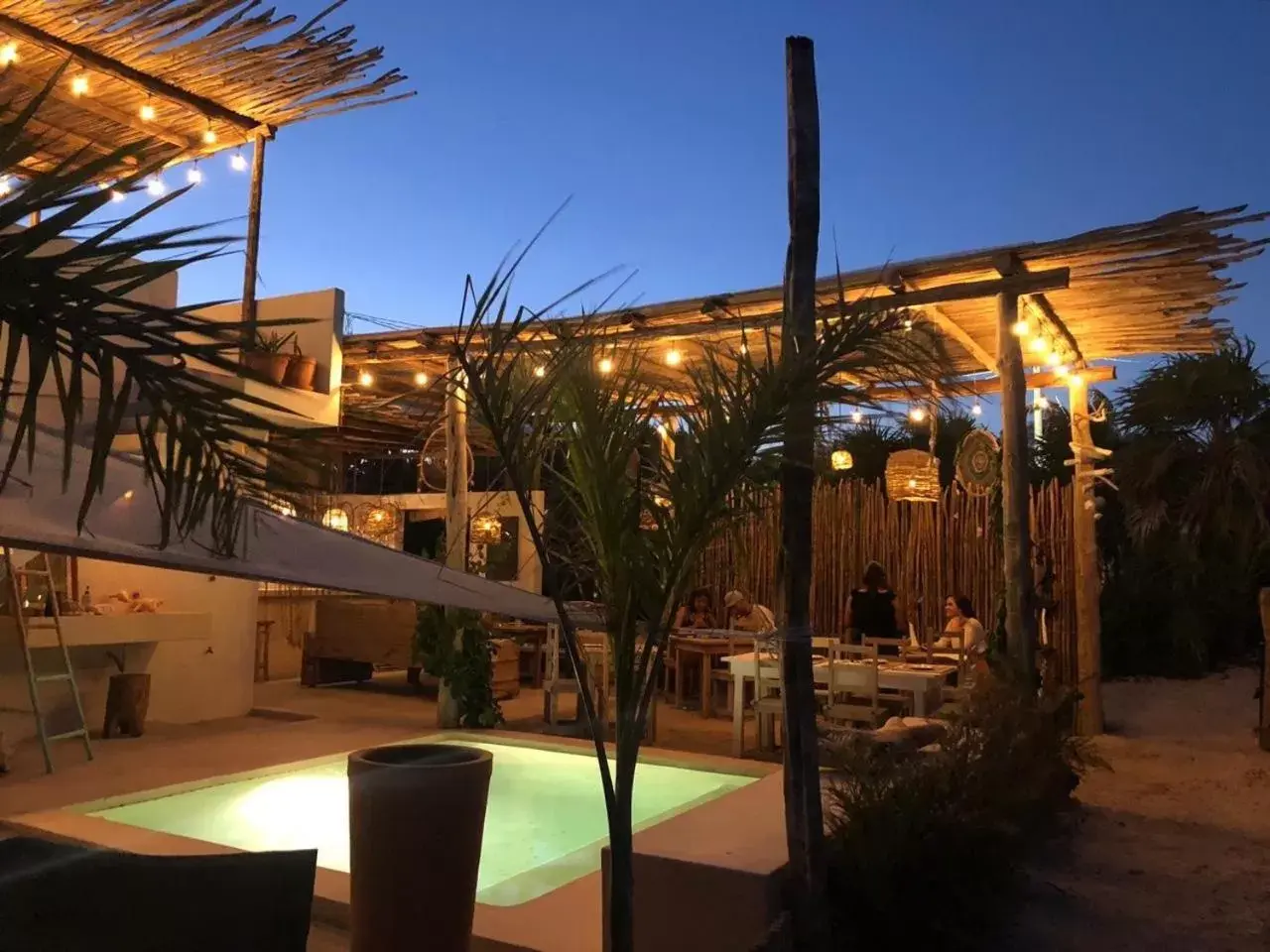 Patio, Swimming Pool in LunArena Boutique Beach Hotel Yucatan Mexico