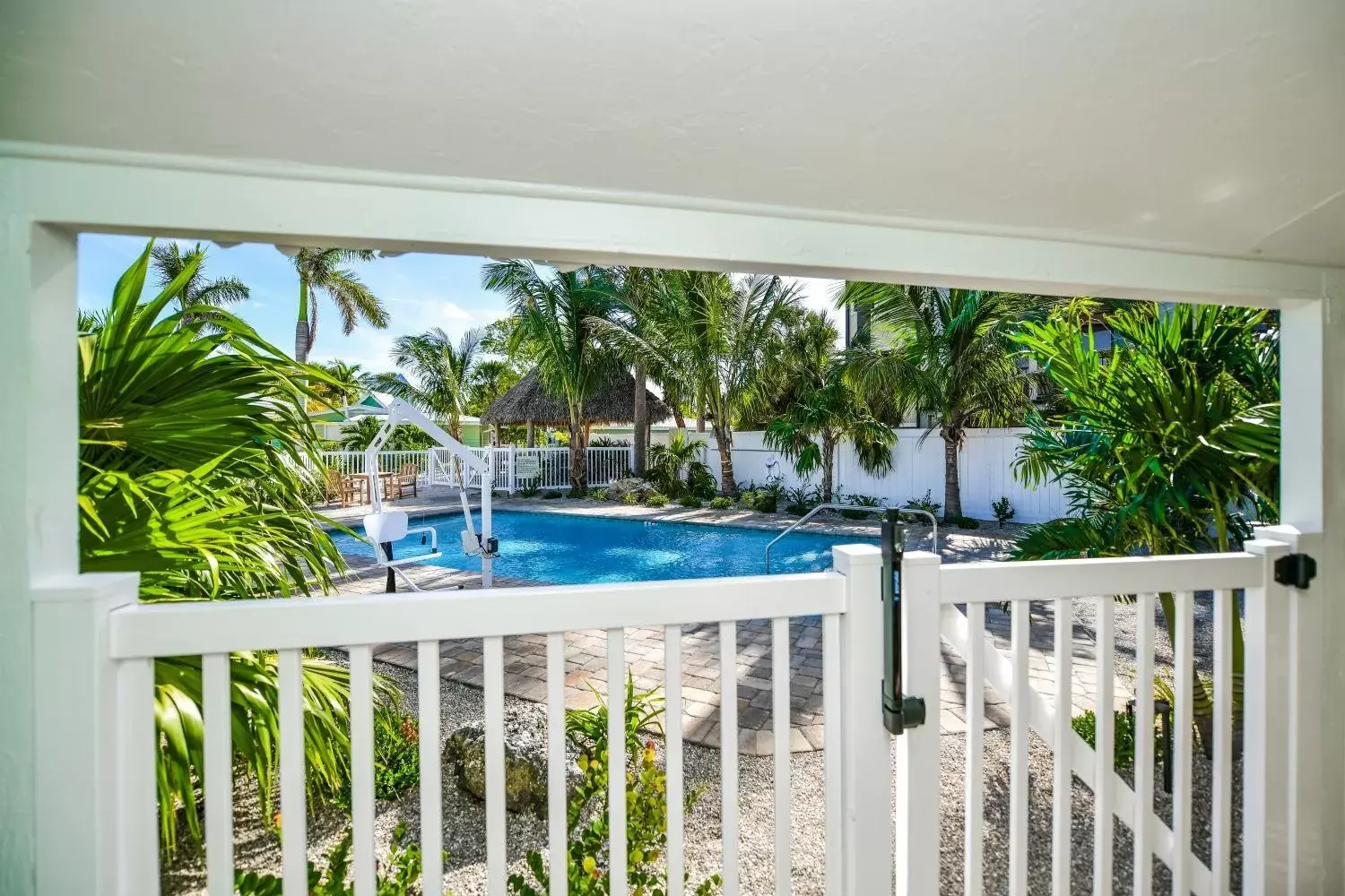 Patio, Pool View in Tropical Breeze Resort