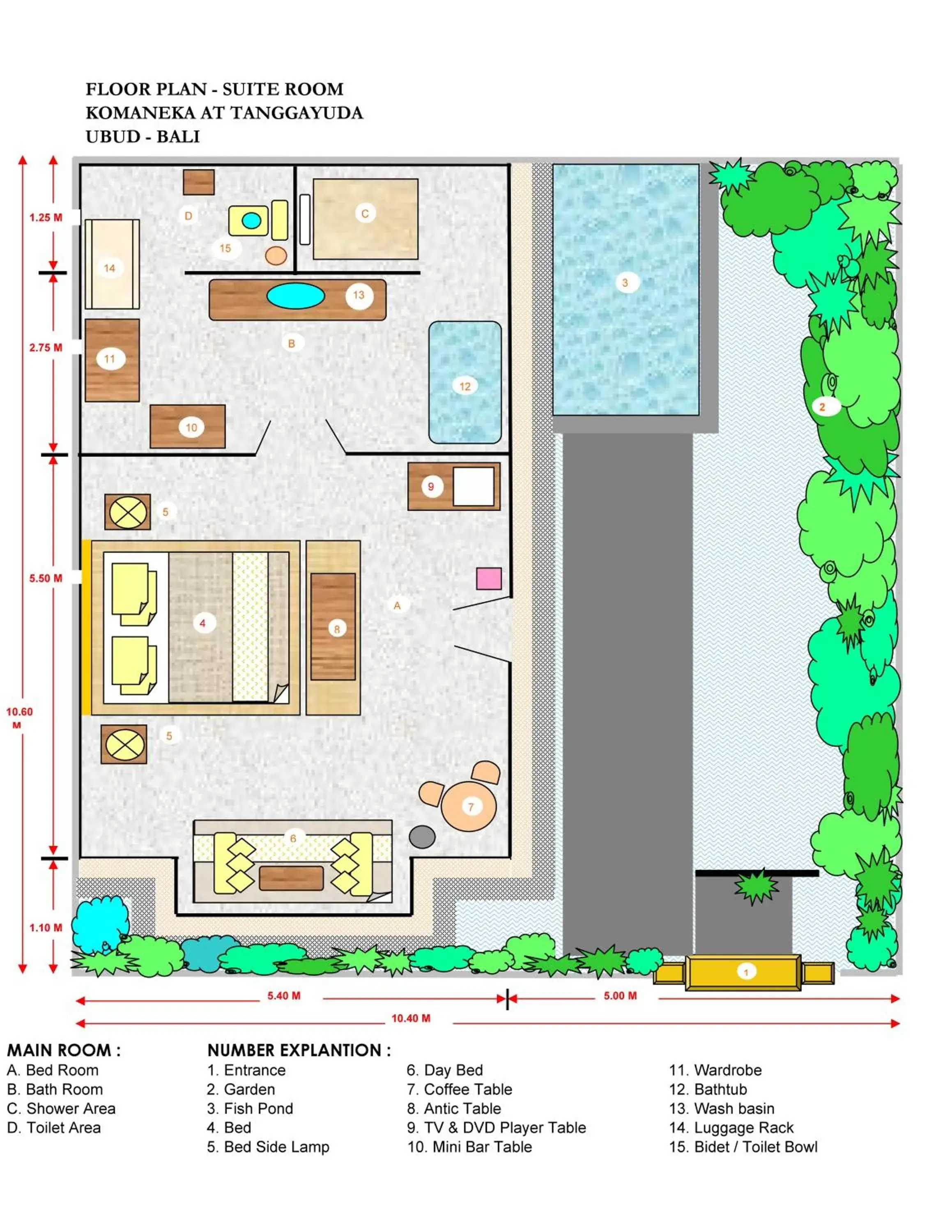 Garden, Floor Plan in Komaneka at Tanggayuda Ubud
