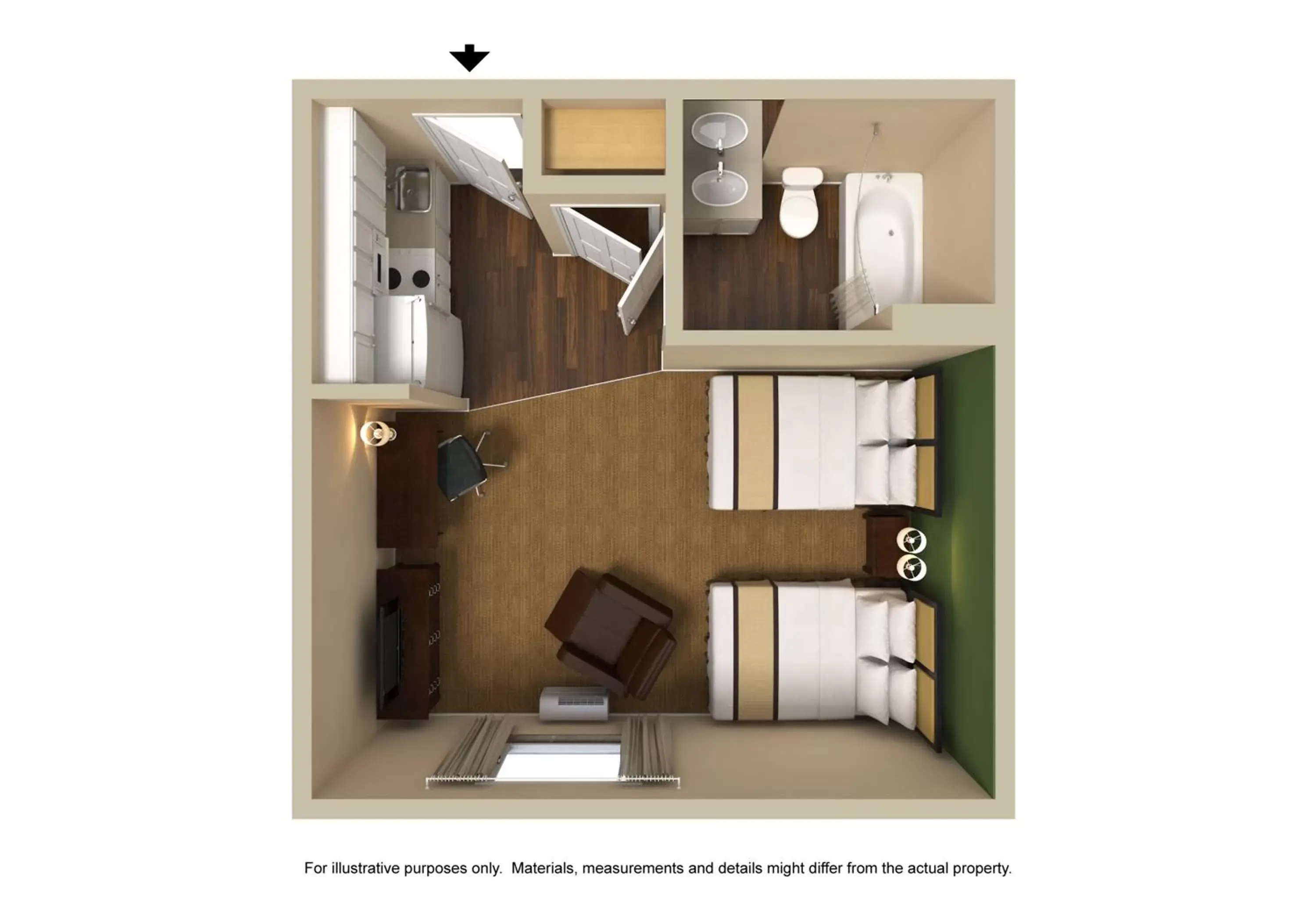 Floor Plan in Extended Stay America Suites - Chesapeake - Churchland Blvd