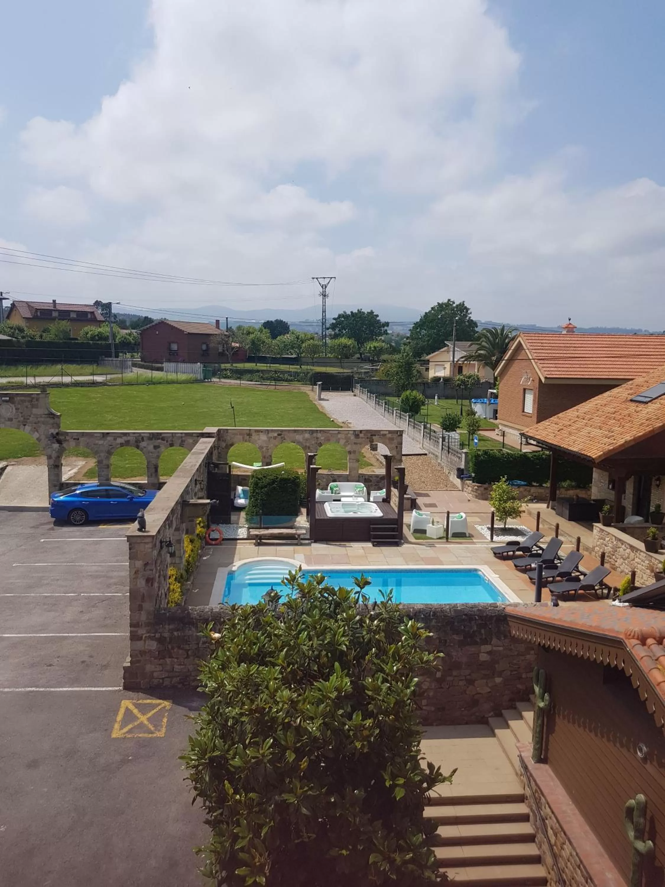 Pool view in Posada la Leyenda