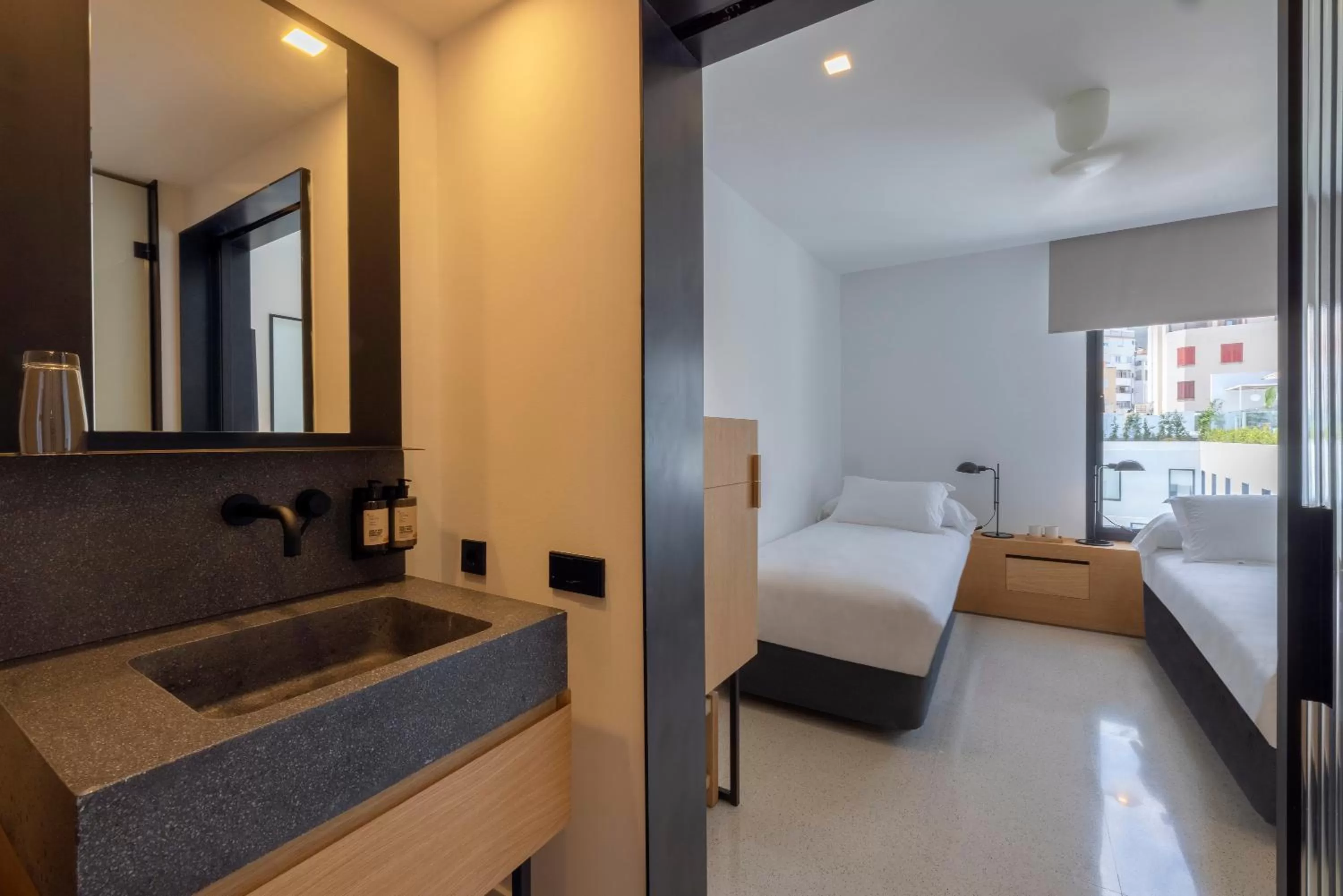 Bathroom, Bed in HM Palma Blanc