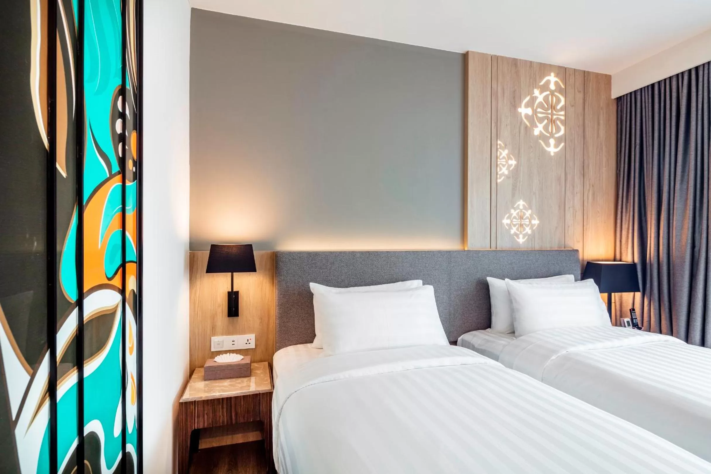 Bed in Hotel Amber Pattaya