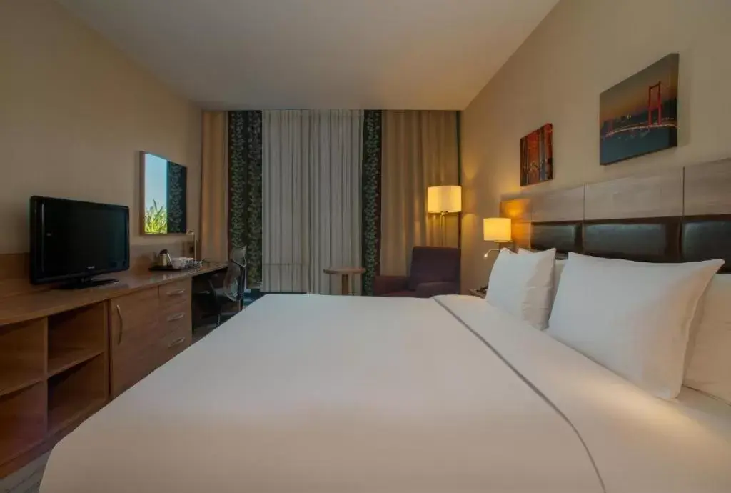 Communal lounge/ TV room, Bed in Dosso Dossi Hotels Golden Horn