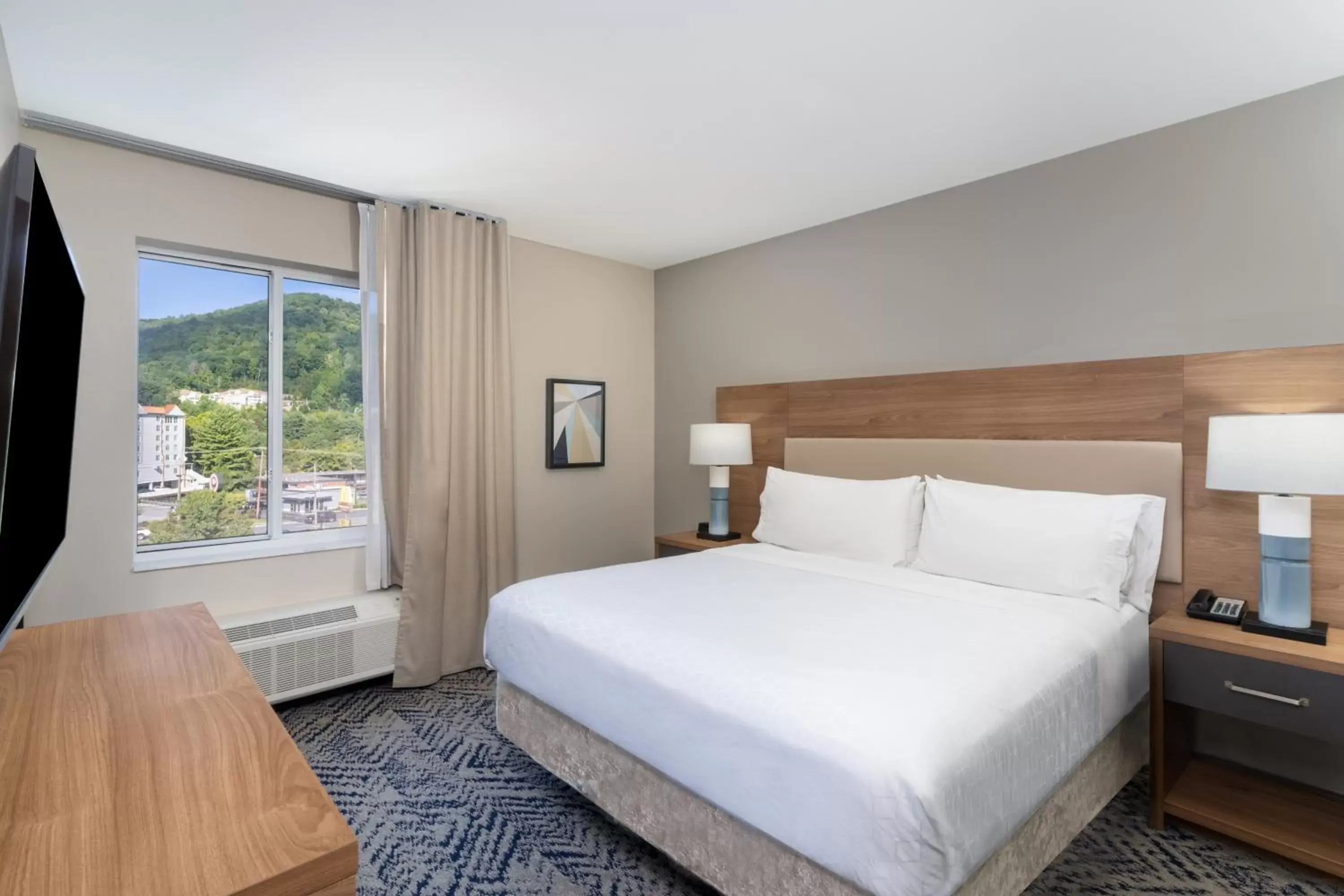 Bedroom, Bed in Candlewood Suites - Asheville Downtown, an IHG Hotel