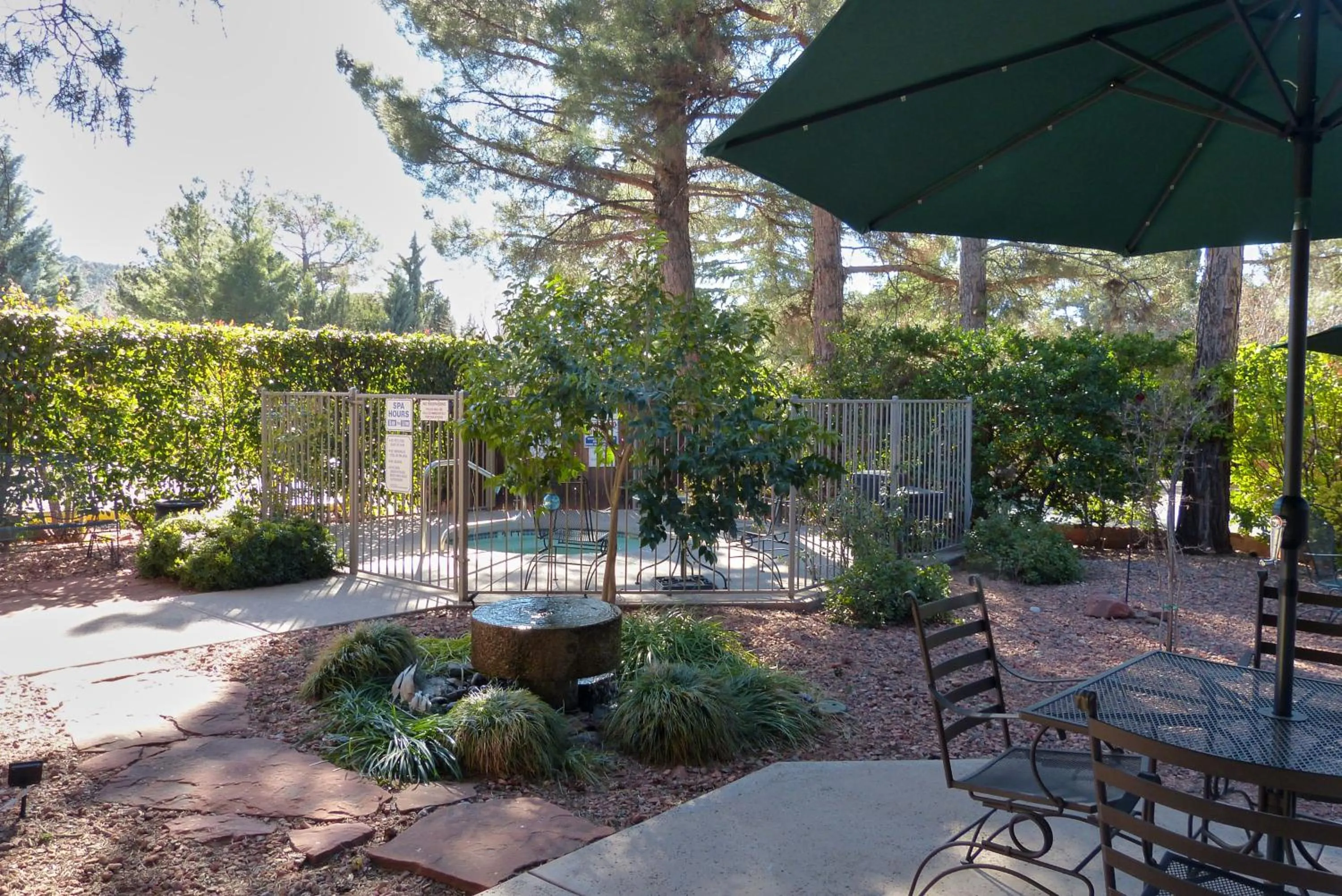 Inner courtyard view in Baby Quail Inn