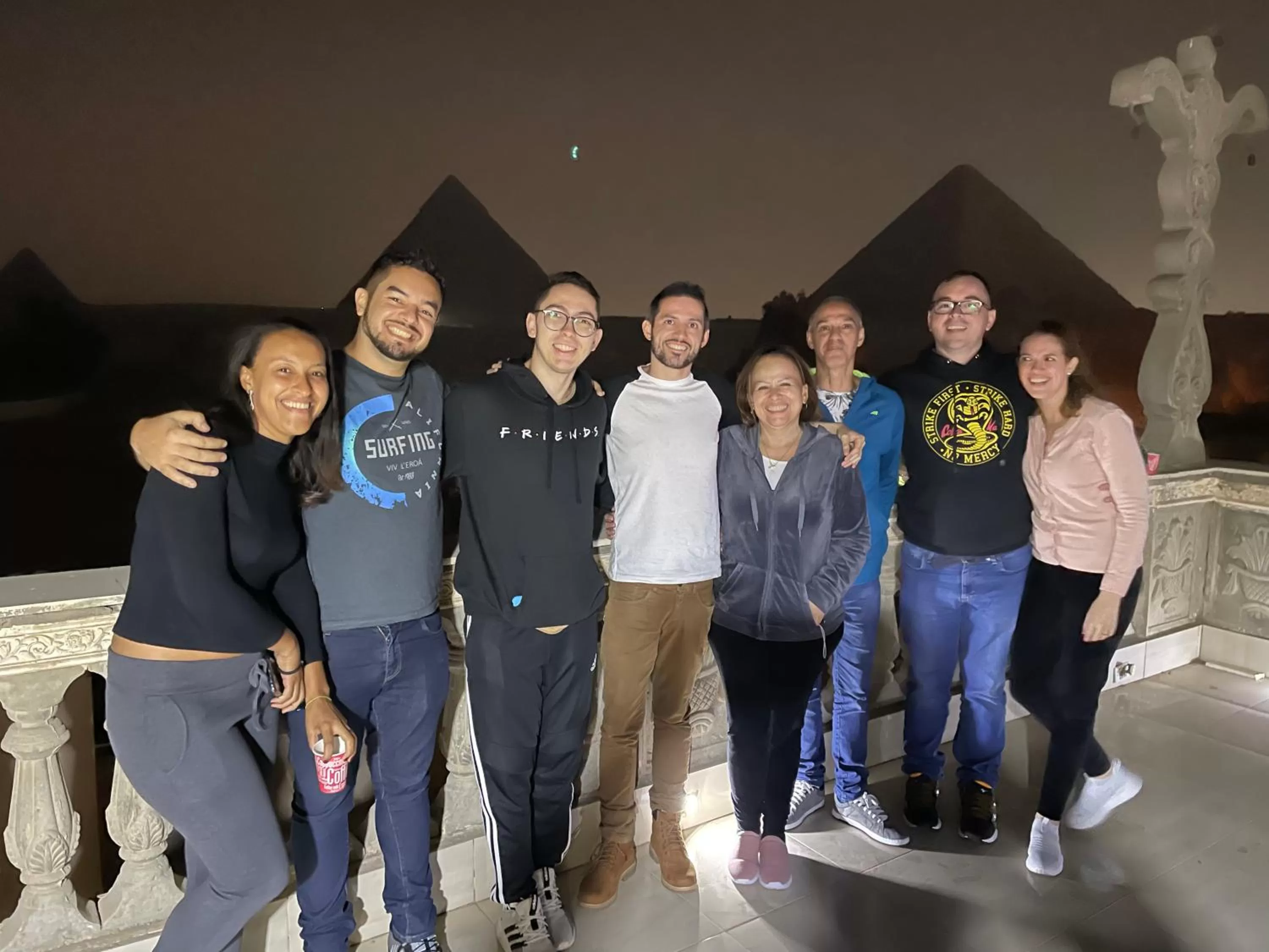 Sphinx palace pyramids view