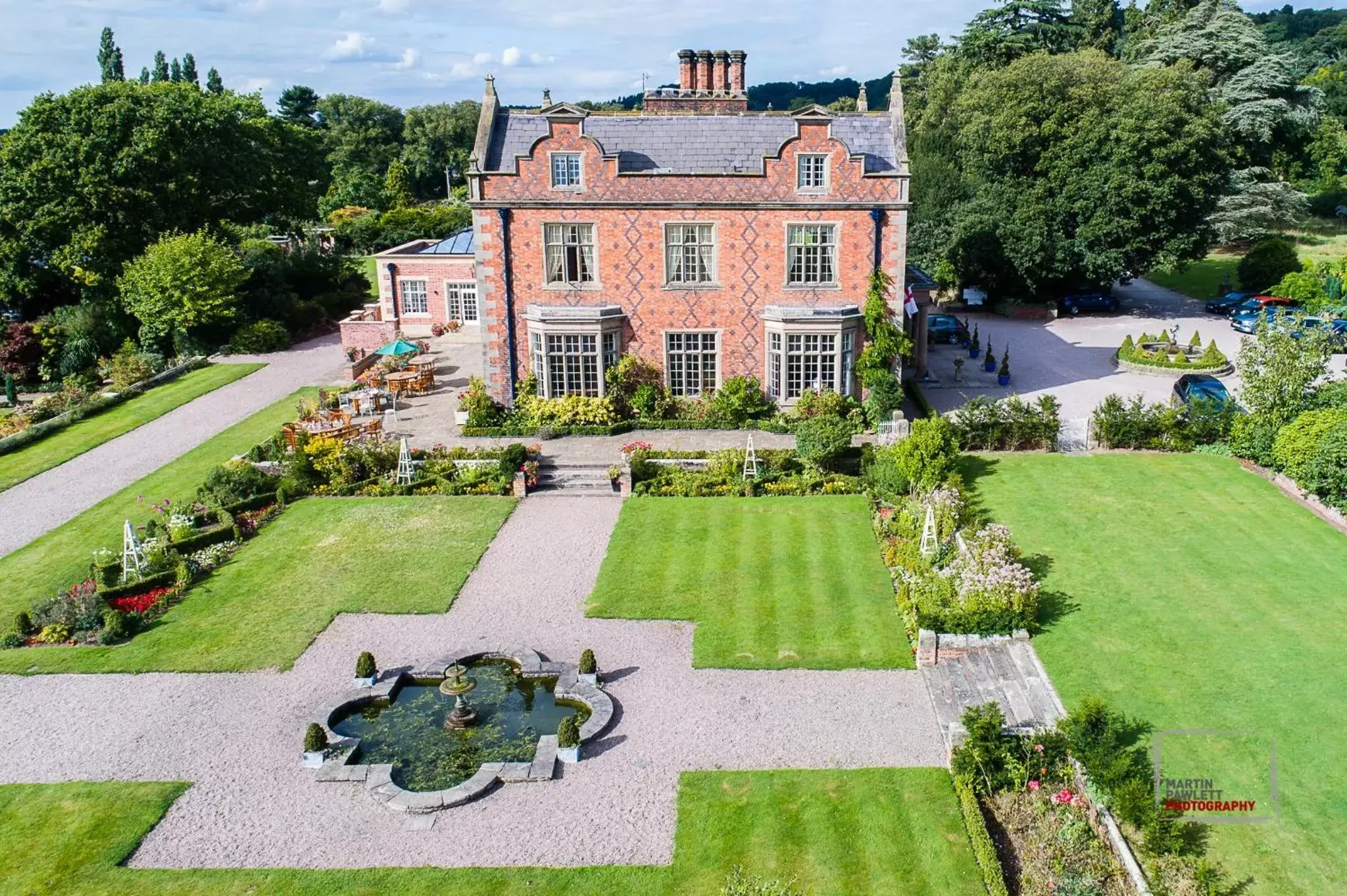 Bird's eye view in Willington Hall Hotel