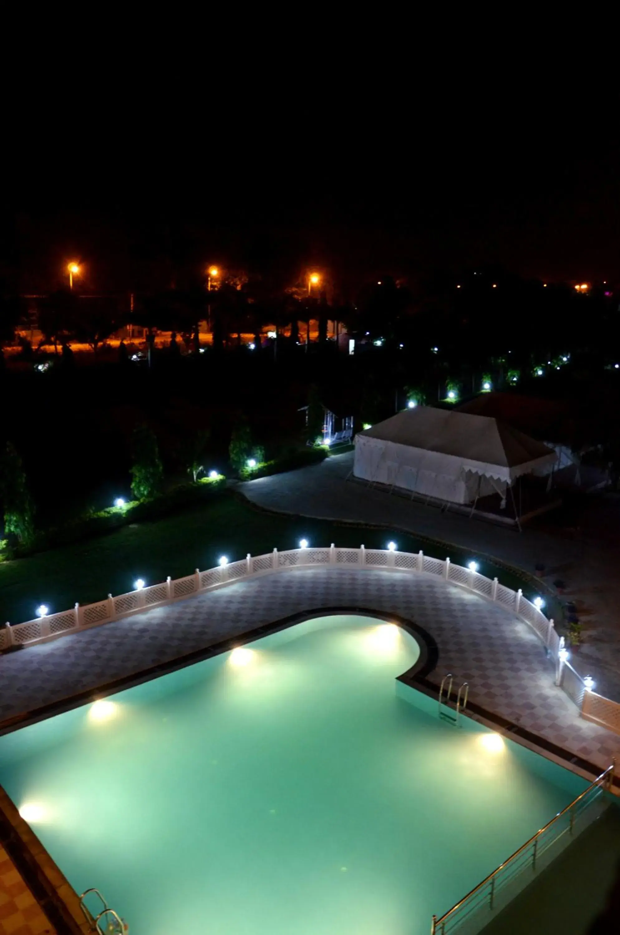 Night, Swimming Pool in Ranthambhore National Resort